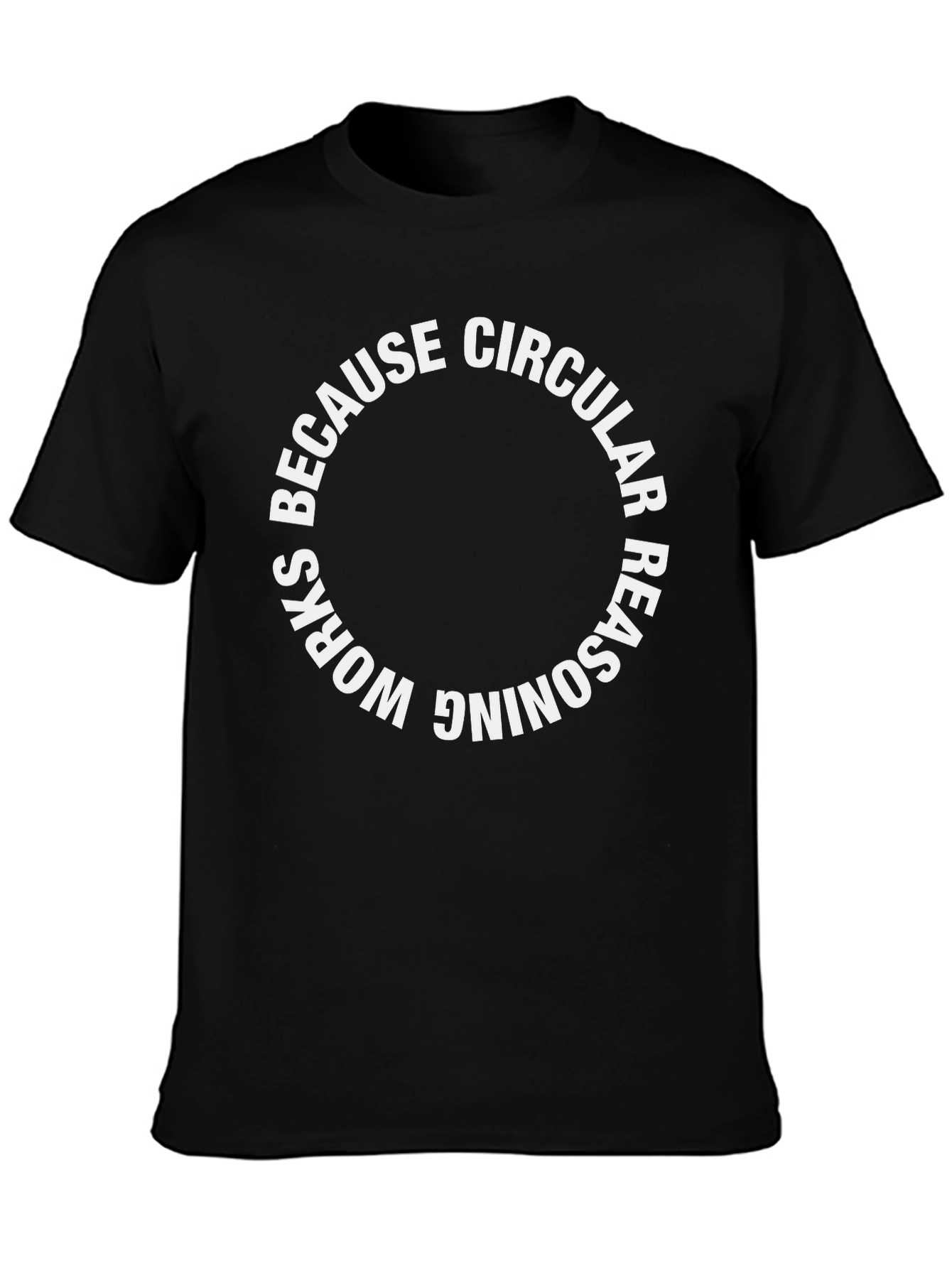 Black Circular Reasoning Graphic Tee - Black view 3