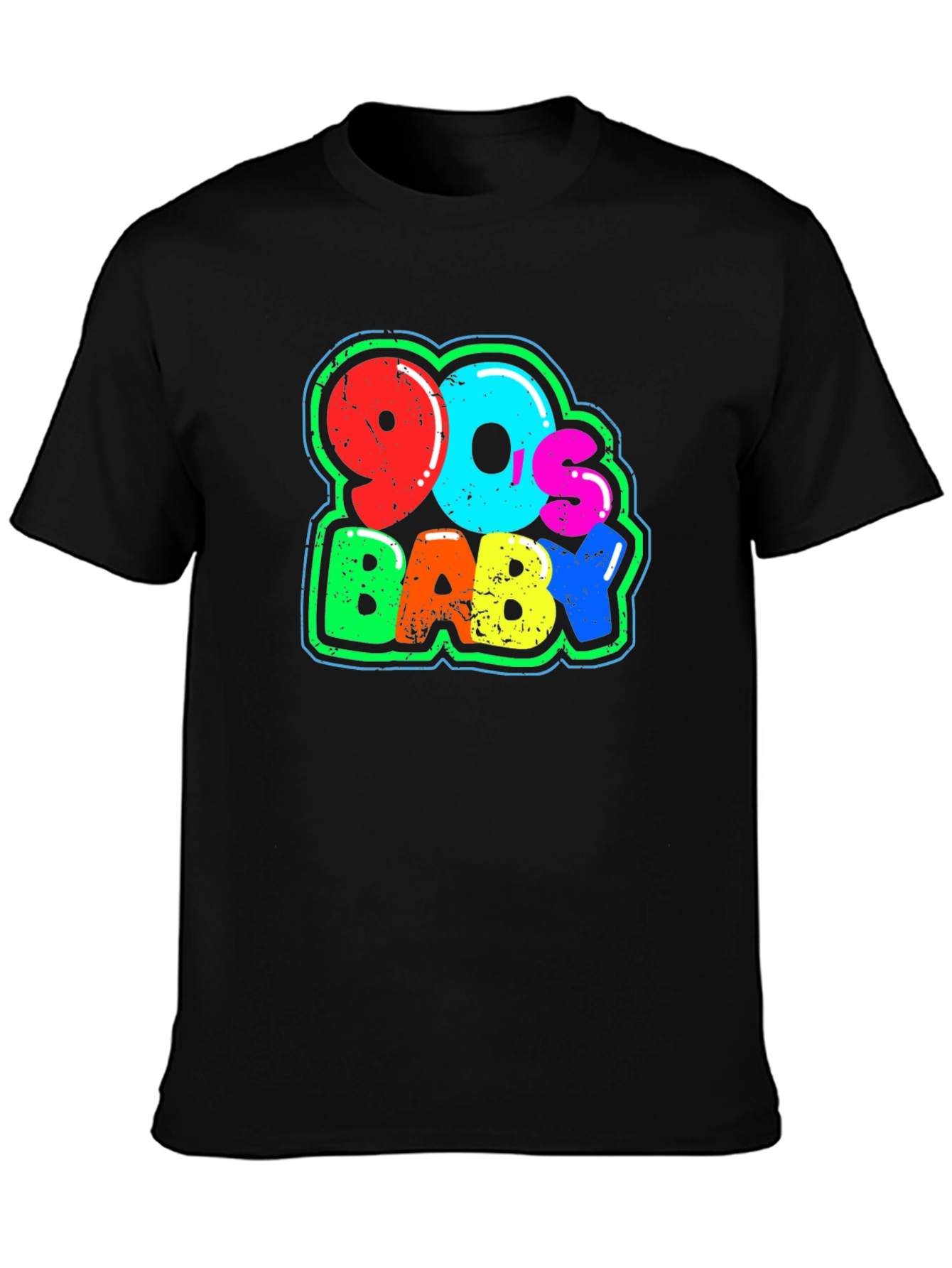 Black 90s Baby T-Shirt Black Cotton Blend view 3