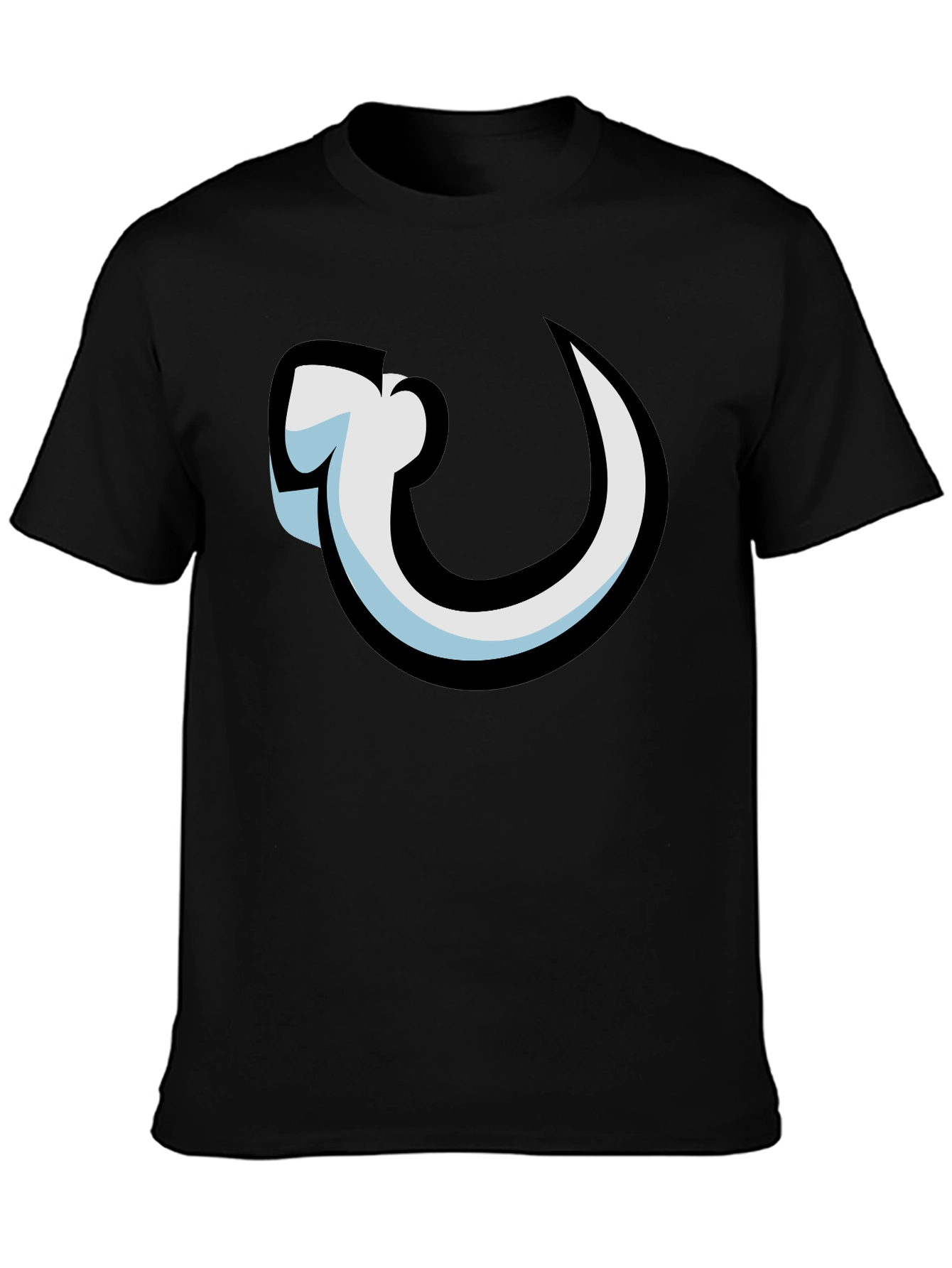 Black Black T-Shirt with Hook Graphic view 3