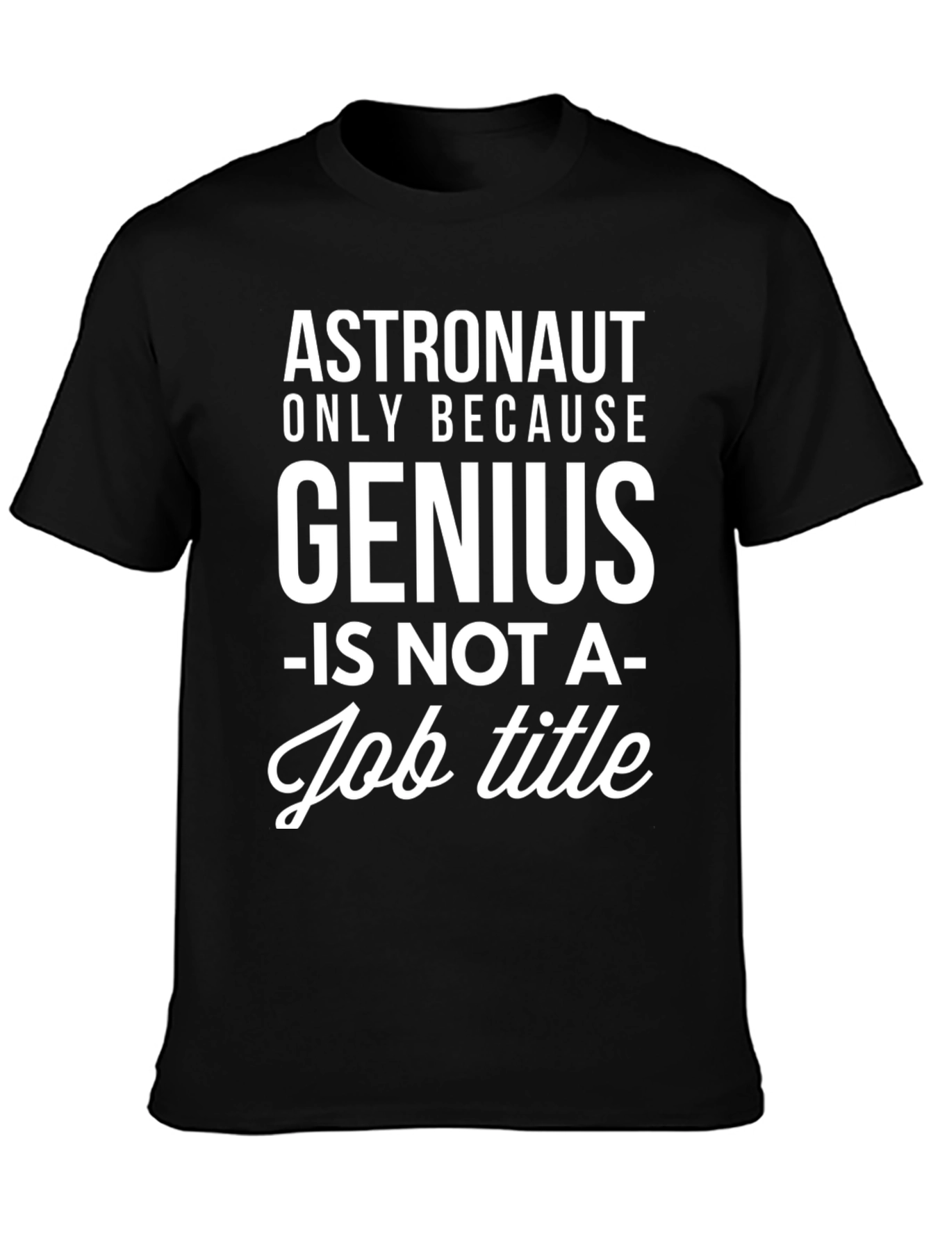 Black Astronaut Genius Black Graphic T-Shirt view 3