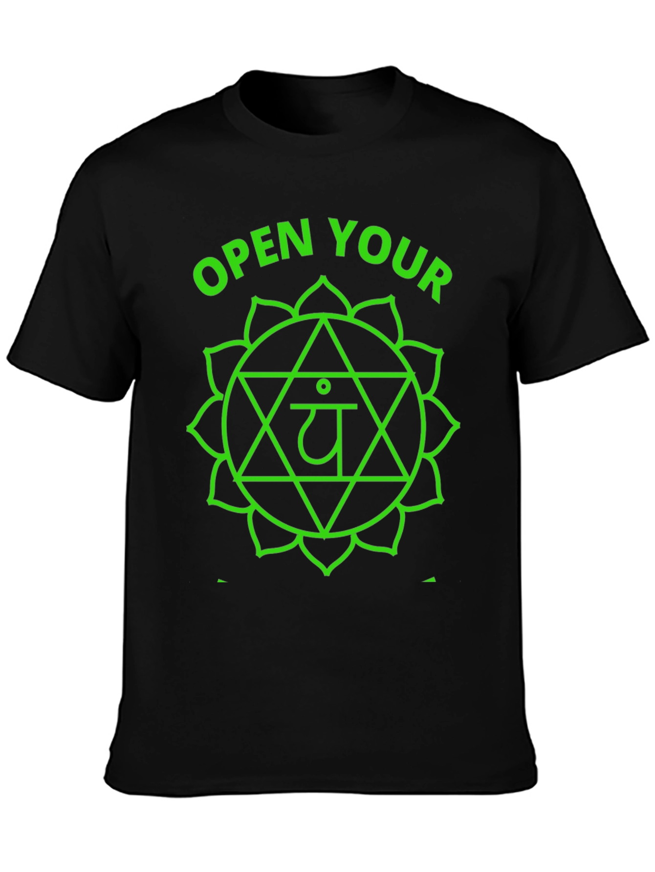 Black Open Your Heart Chakra T-Shirt - Spiritual Tee view 3