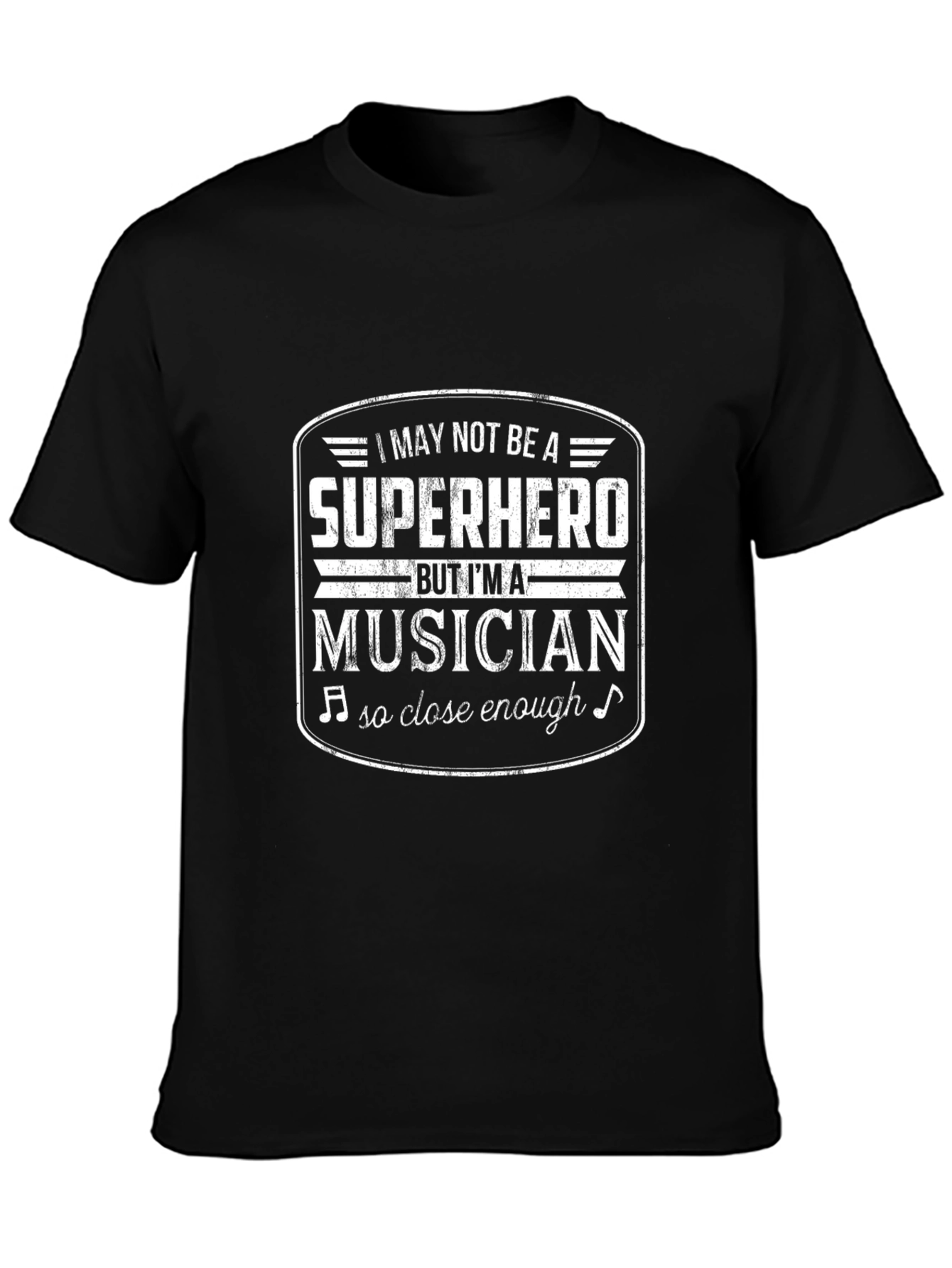 Black Musician T-Shirt - SuperHero Close Enough Tee - Music Lover Gift view 3