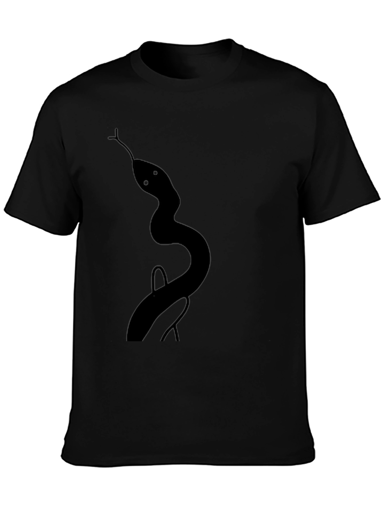 Black Men's Black Snake Graphic Tee - Casual Style view 3