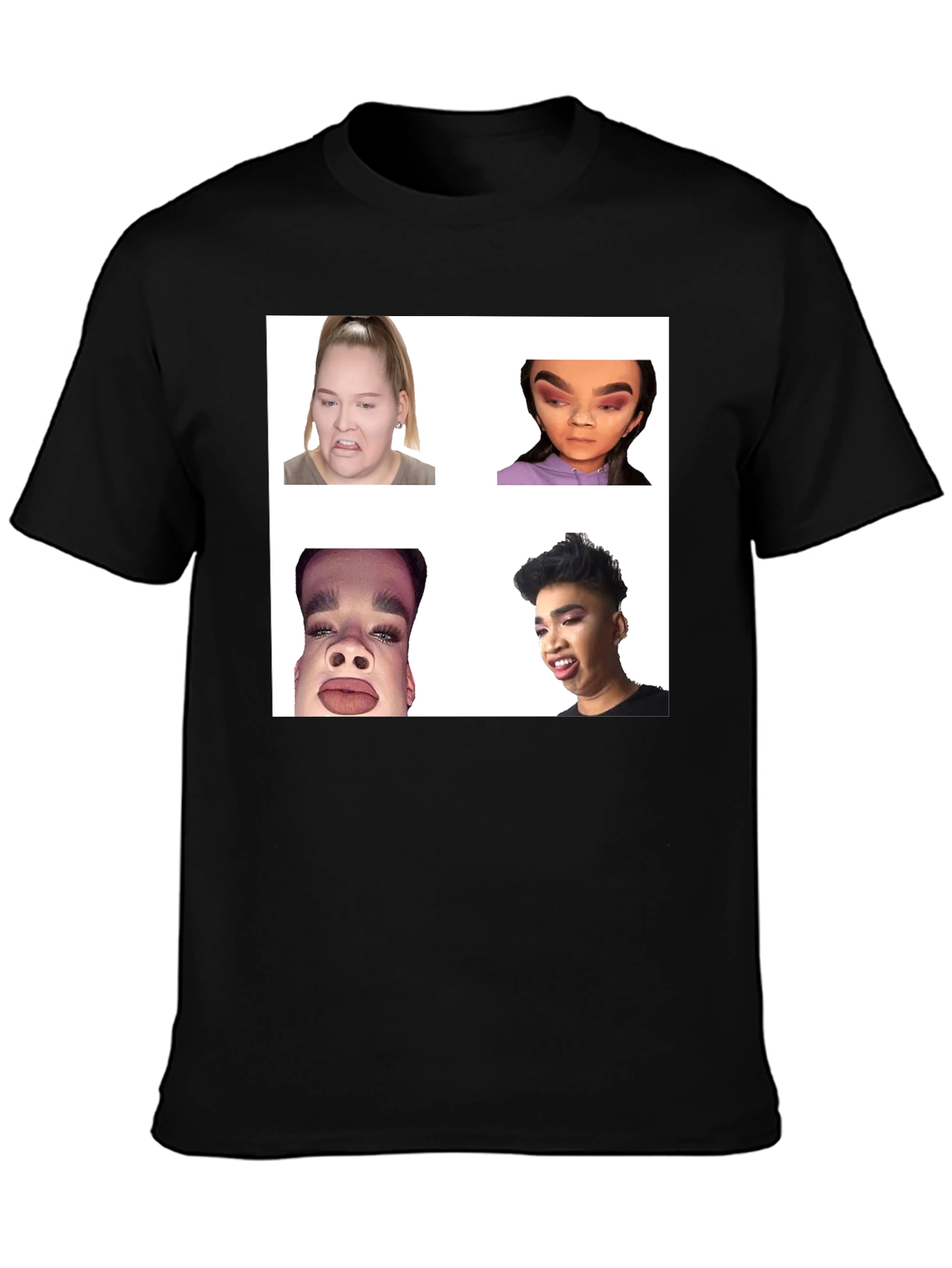 Black Meme Faces Graphic Tee - Funny Unisex T-Shirt view 3