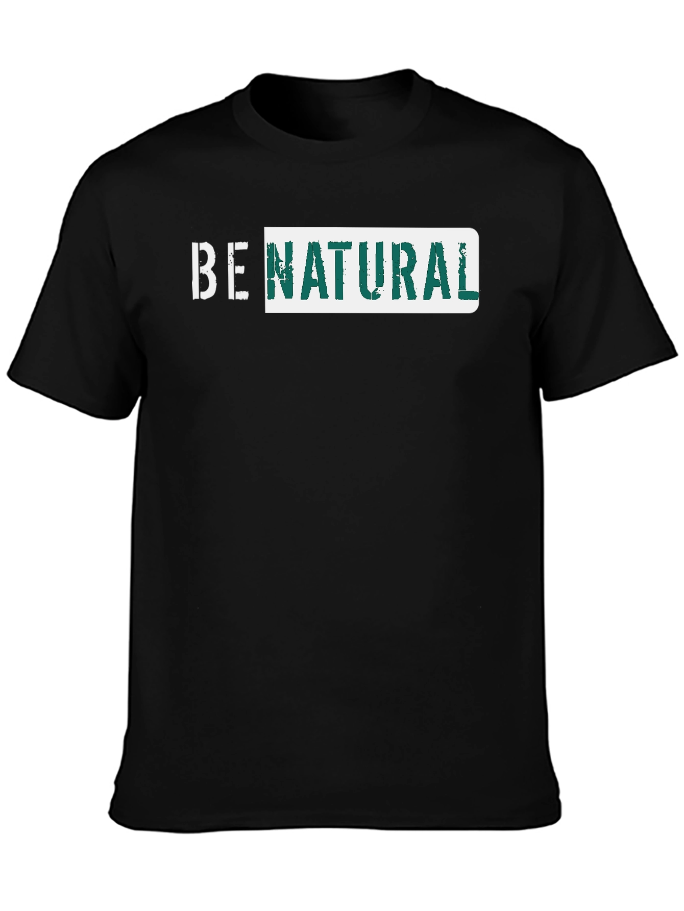 Black Be Natural Graphic Tee - Black Cotton T-Shirt view 3
