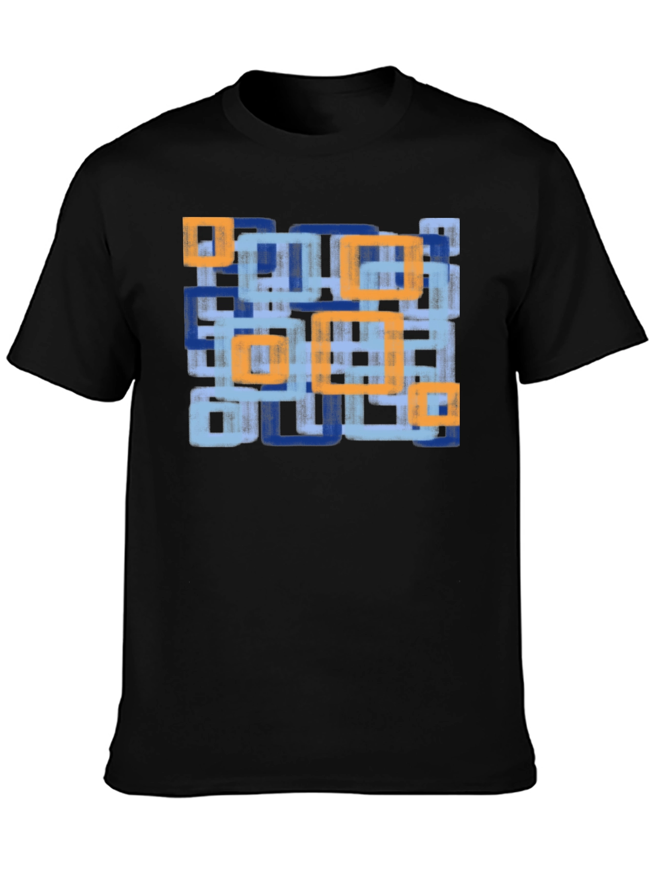 Black Modern Abstract Geometric T-Shirt view 3