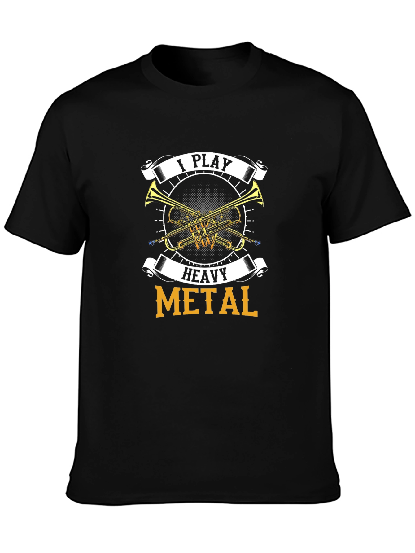 Black I Play Heavy Metal T-Shirt - Musician Gift view 3