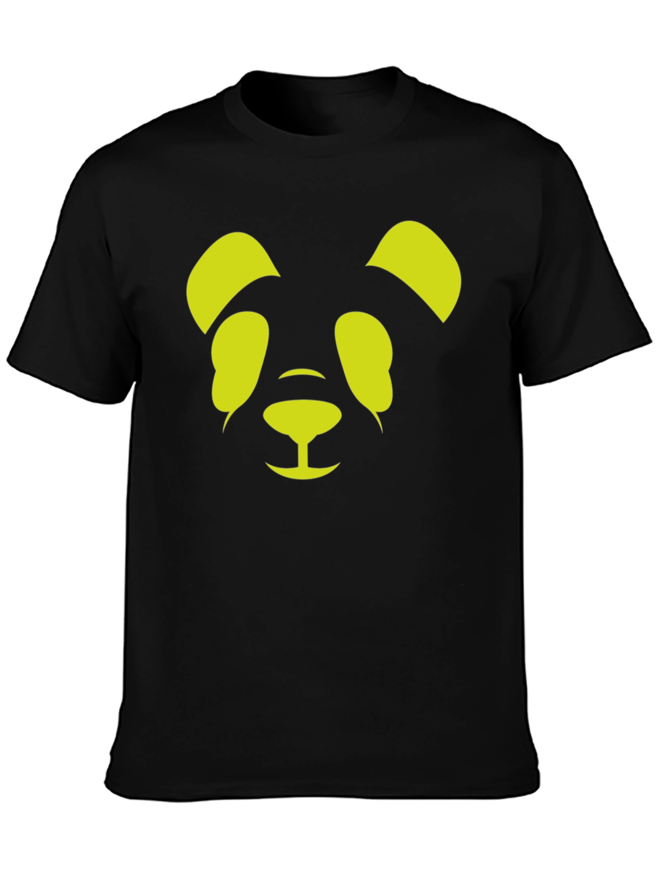 Black Cool Panda Graphic Tee - Black Cotton Blend T-Shirt view 3