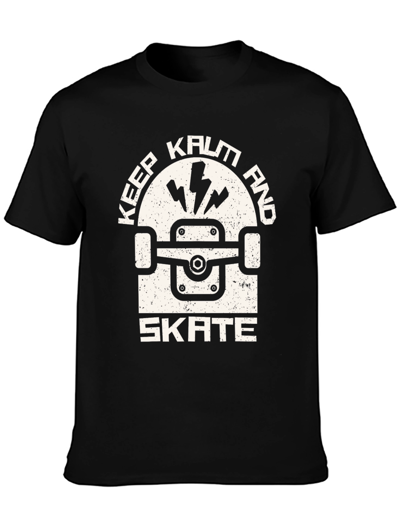 Black Keep Kalm and Skate Black T-Shirt view 3