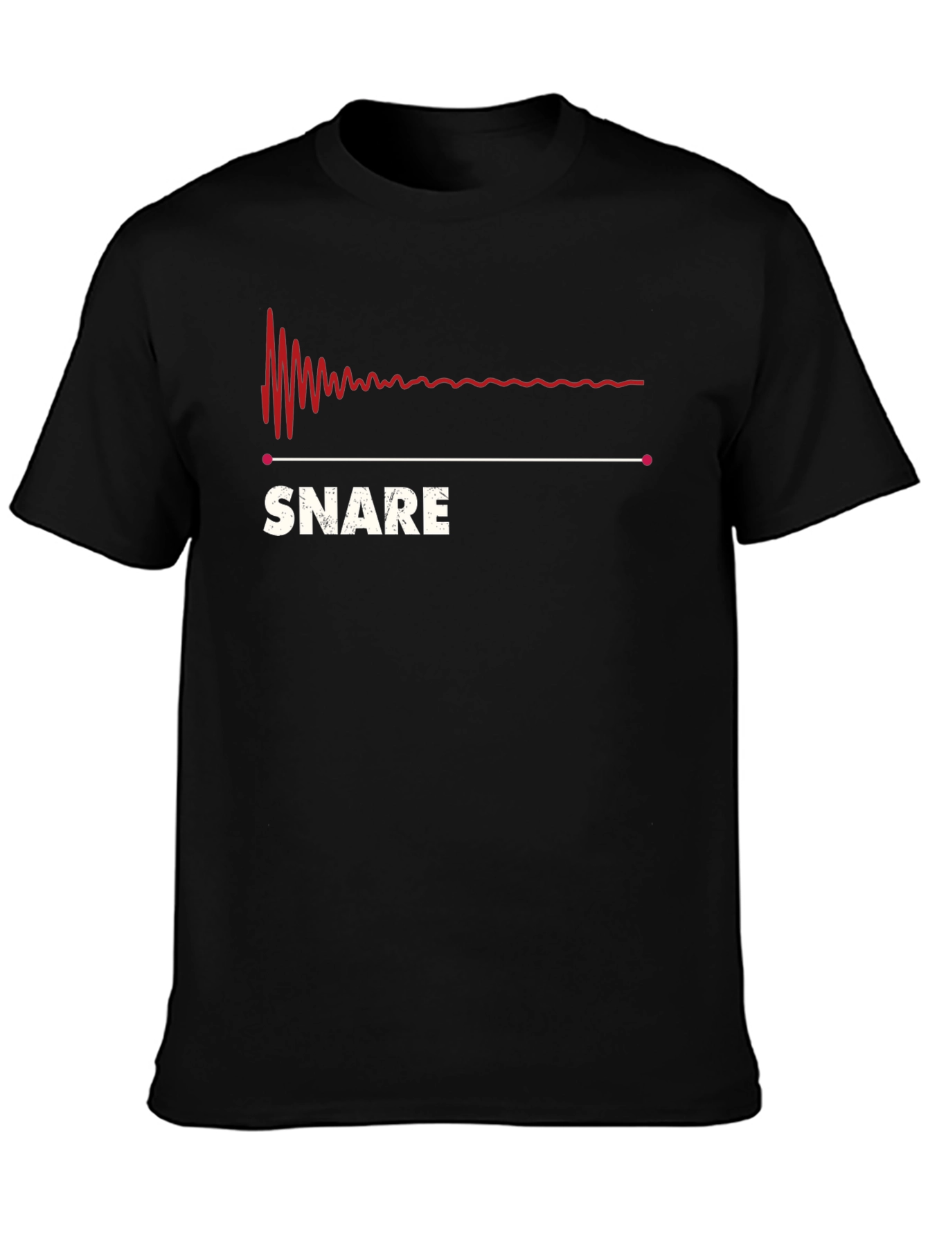 Black Snare Drum Sound Wave T-Shirt - Musician Tee view 3