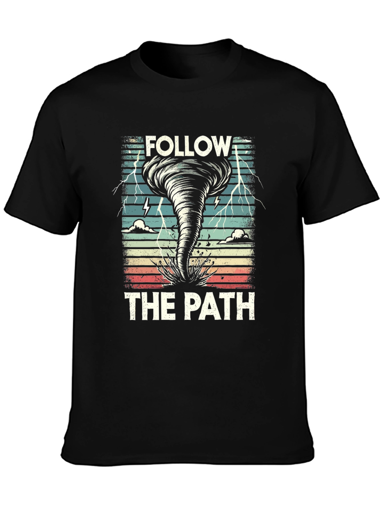 Black Follow the Path Tornado Graphic T-Shirt view 3