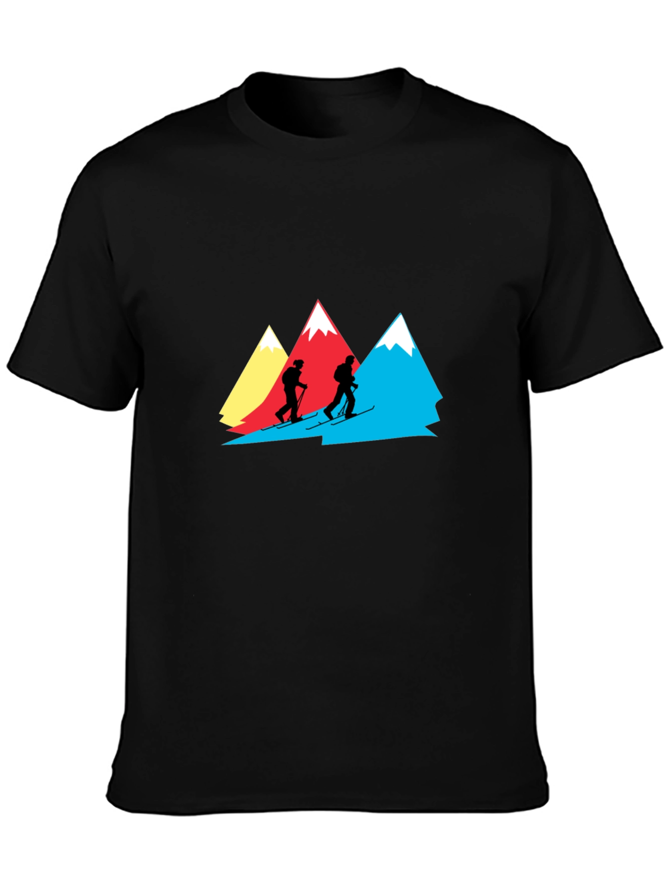Black Mountain Skiers Graphic Tee - Black Cotton Shirt view 3