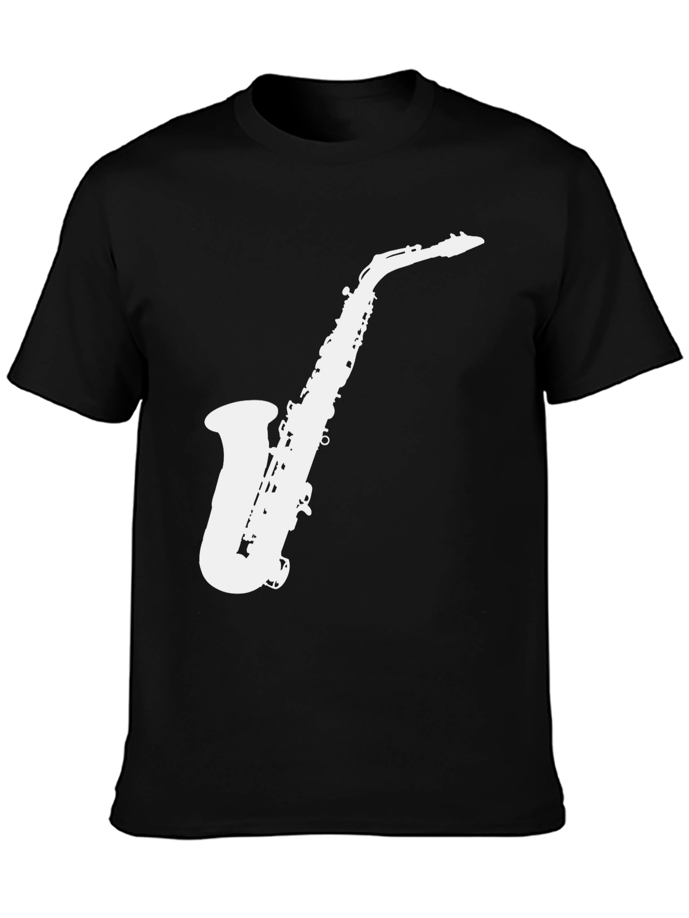 Black Saxophone Graphic Tee - Black Music Lover T-Shirt view 3