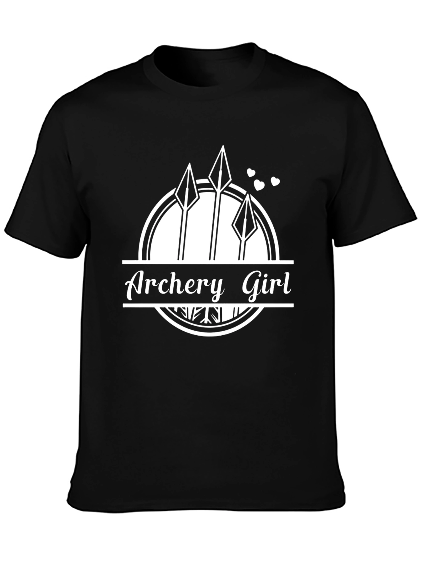 Black Archery Girl Graphic T-Shirt - Black Cotton Tee view 3