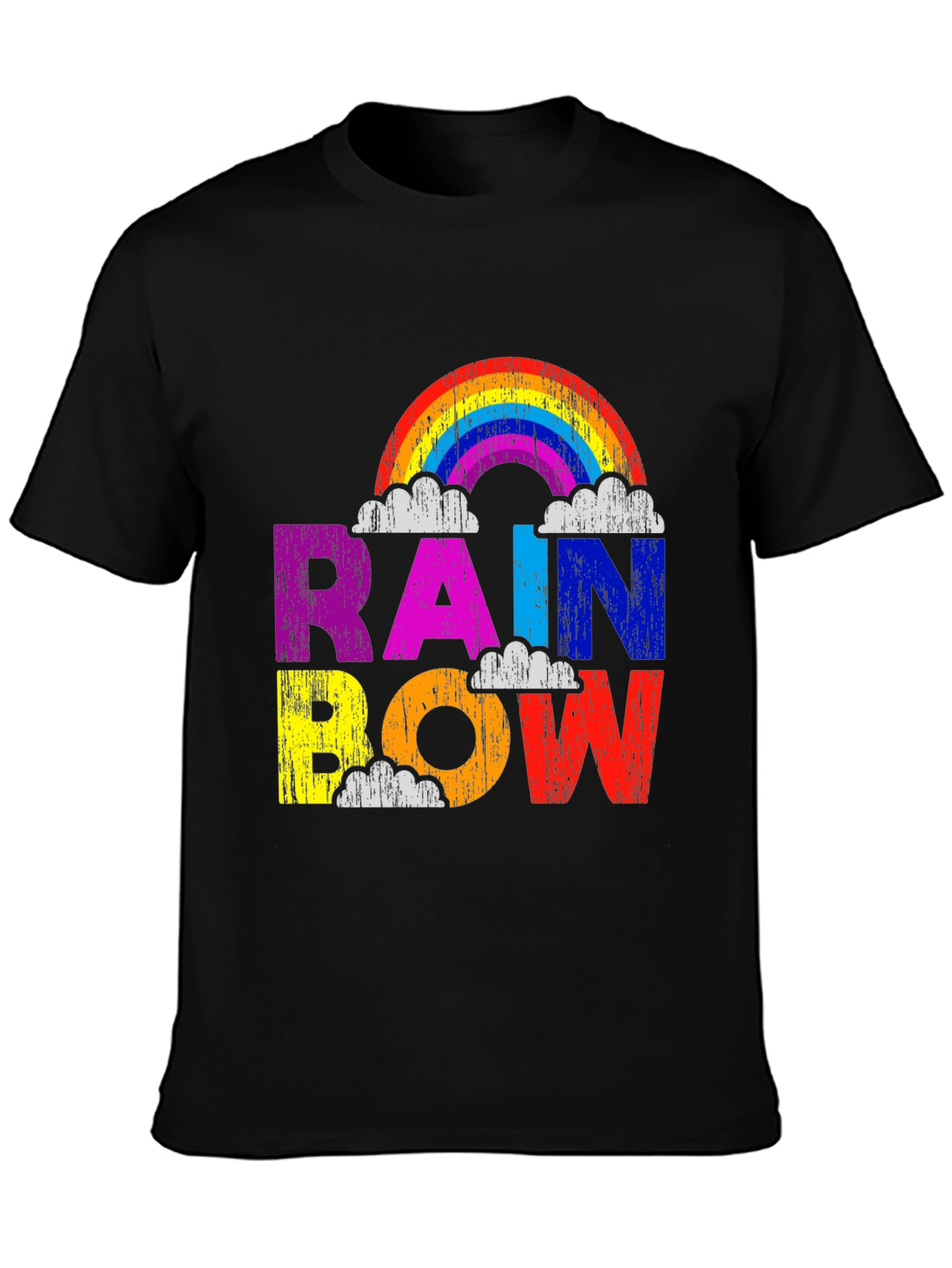 Black Rainbow Graphic Tee - Colorful Pride T-Shirt view 3