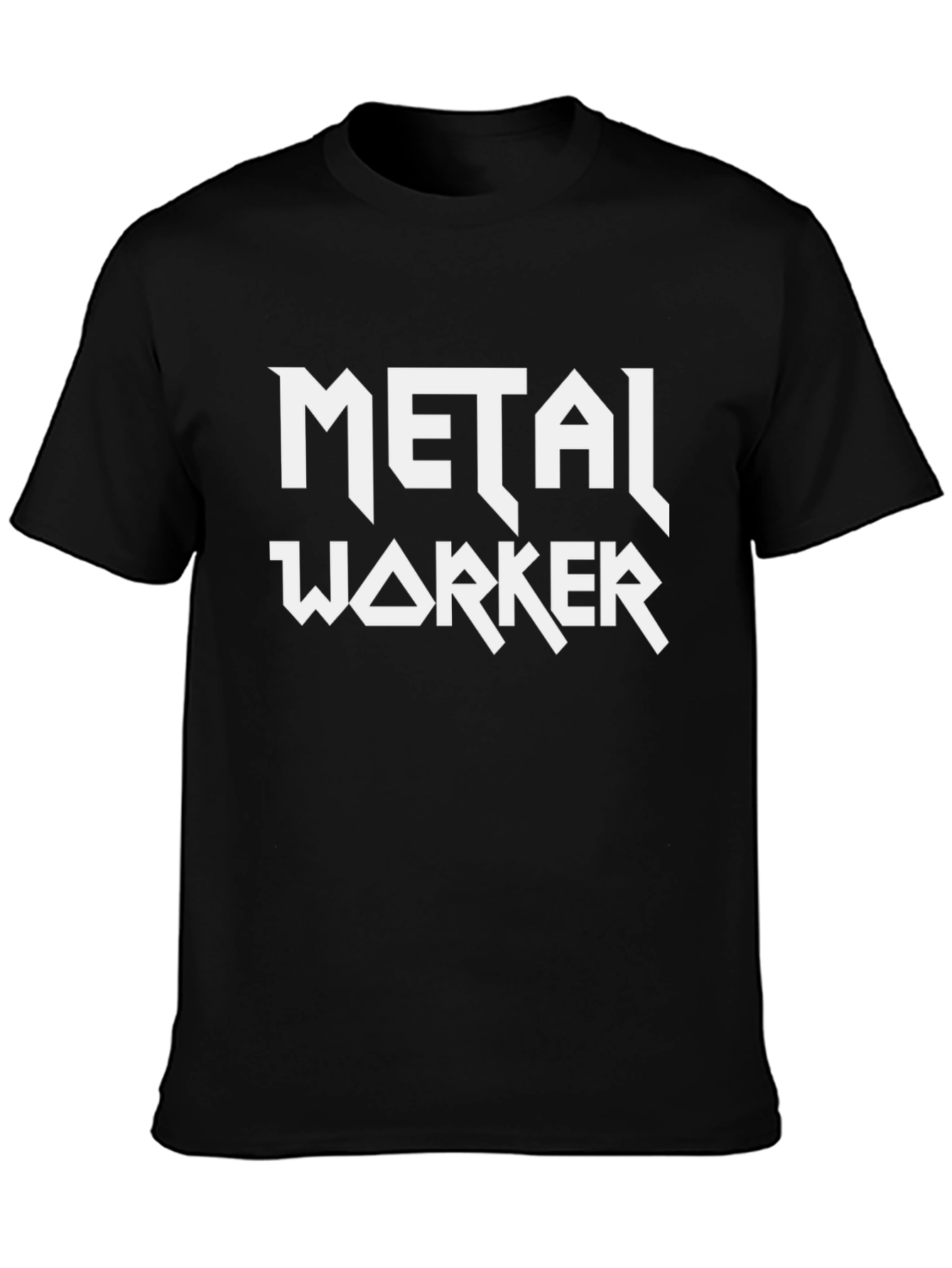 Black Metal Worker Graphic Tee - Black Crew Neck T-Shirt view 3