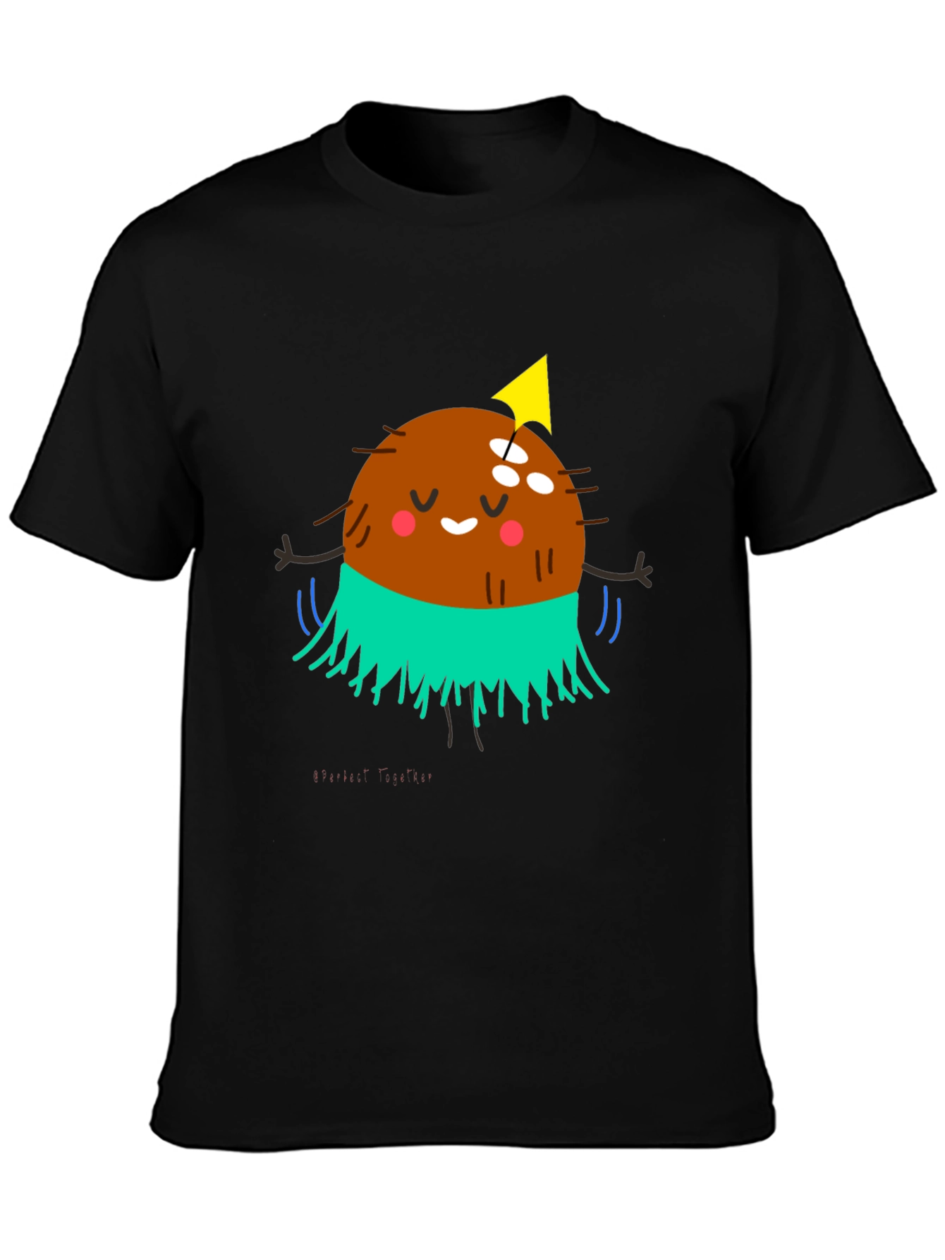 Black Coconut Party T-Shirt - Funky Graphic Tee view 3