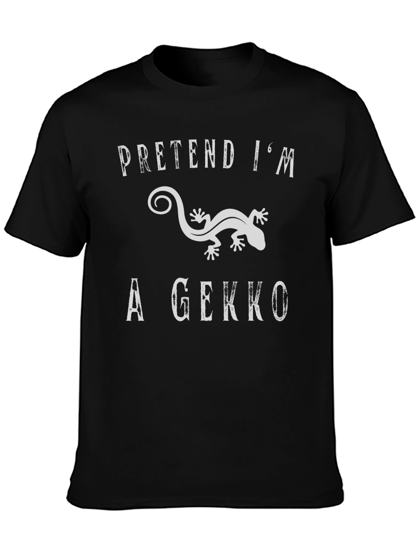 Black Pretend I'm a Gecko Graphic T-Shirt view 3