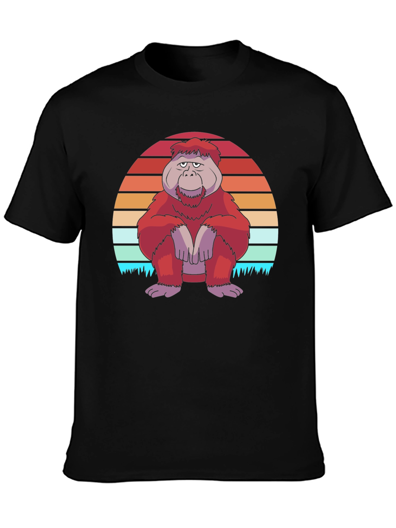 Black Retro Orangutan Graphic Tee - Comfort Fit view 3