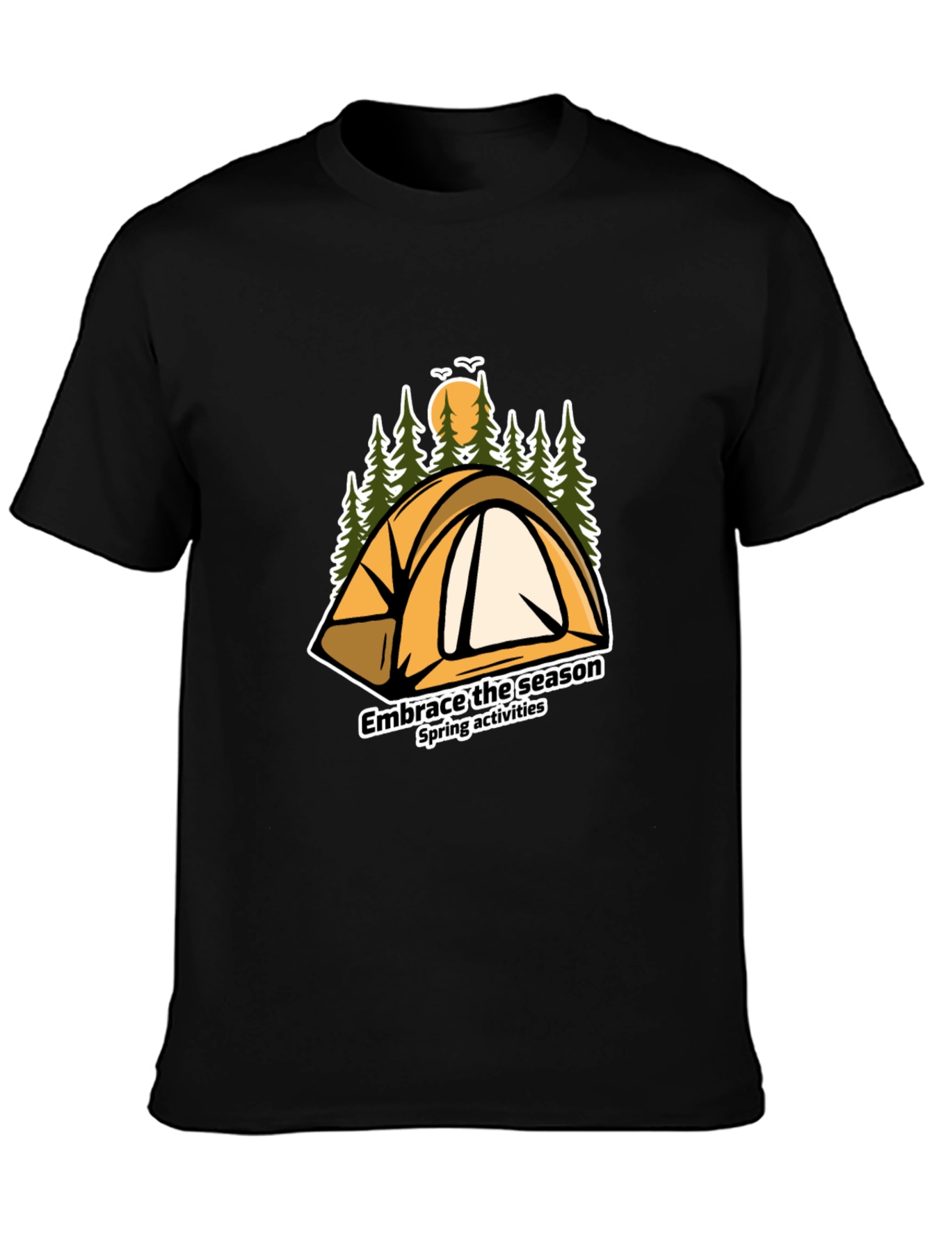 Black Embrace the Season Camping T-Shirt view 3