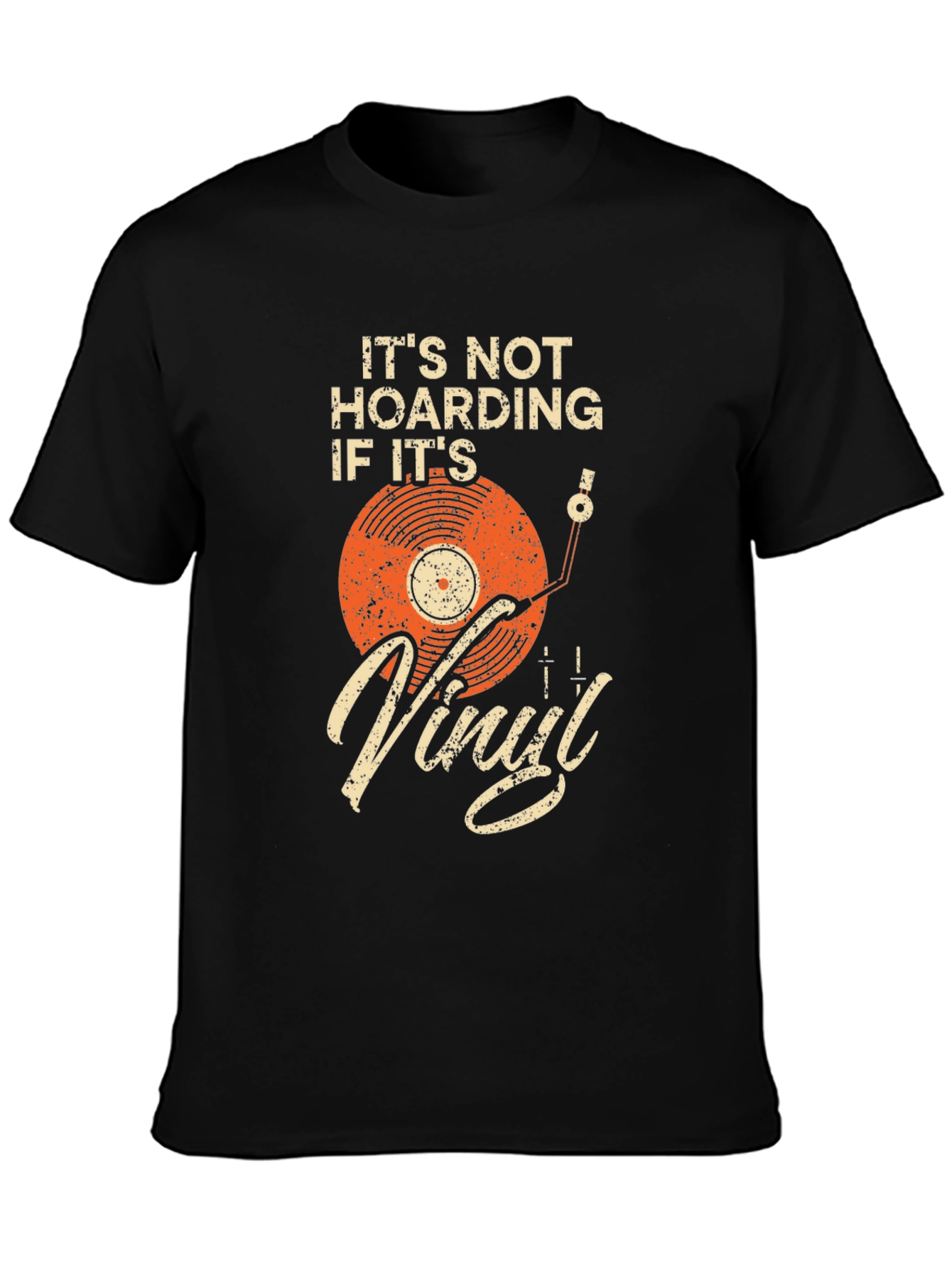 Black Vinyl Record Lover T-Shirt - It's Not Hoarding view 3