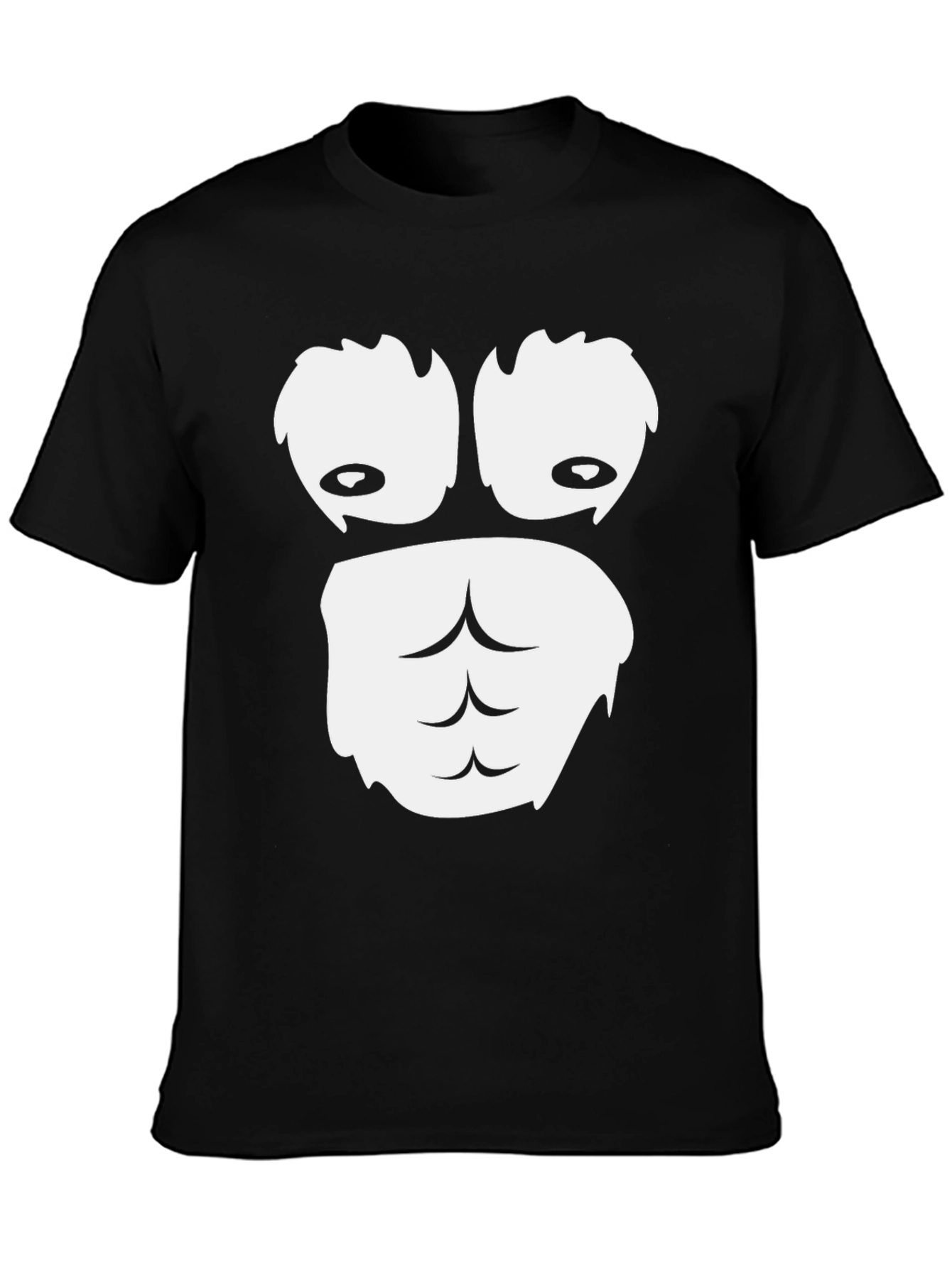 Black Funny Gorilla Face Graphic T-Shirt - Black Cotton Tee view 3