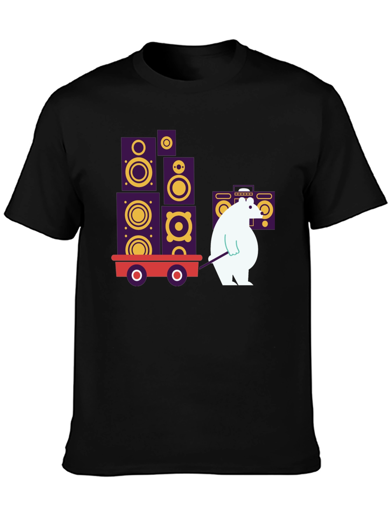 Black Cool Graphic Tee - Bear Hauling Speakers view 3