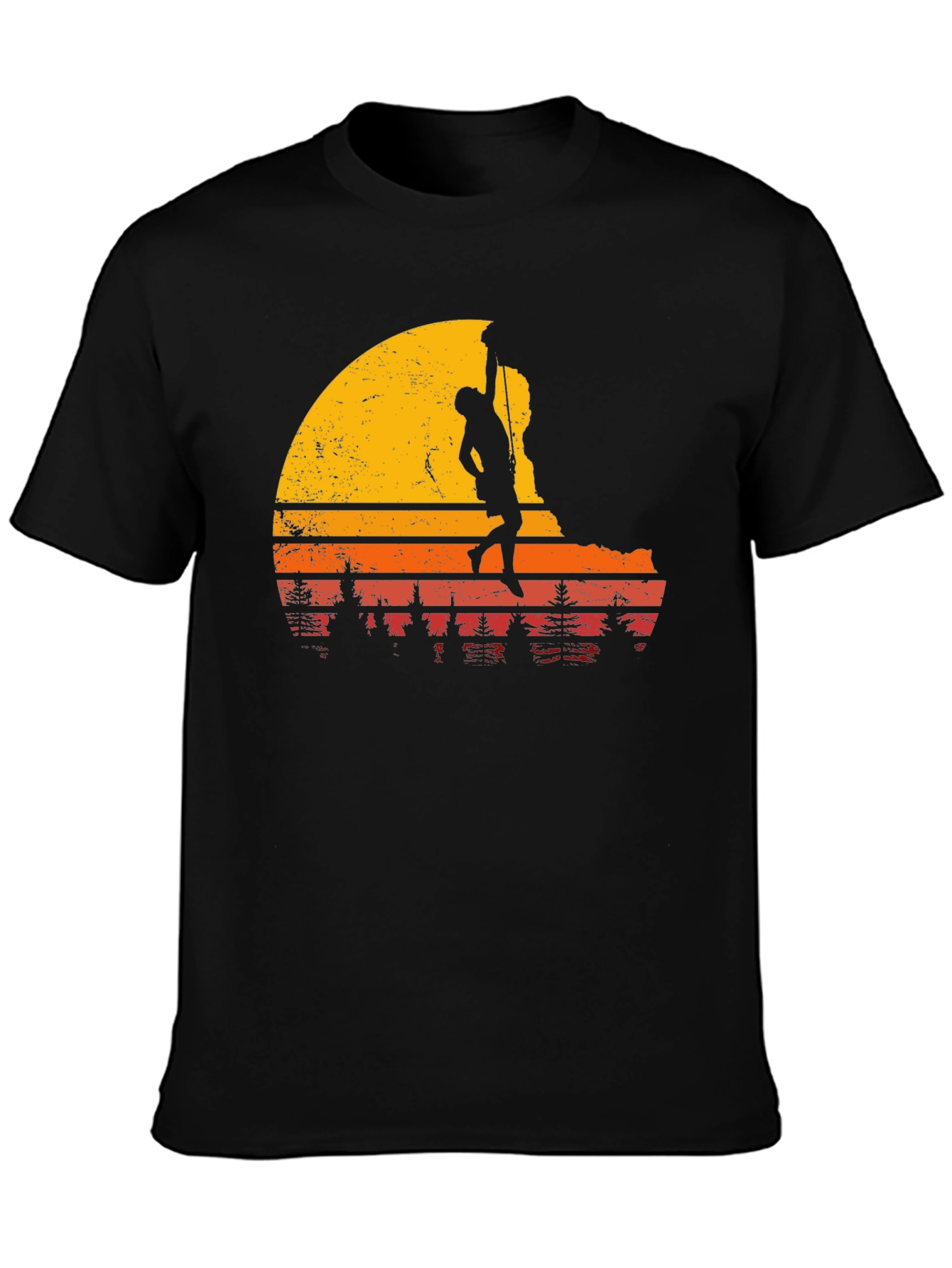 Black Retro Climbing T-Shirt - Adventure Awaits! view 3