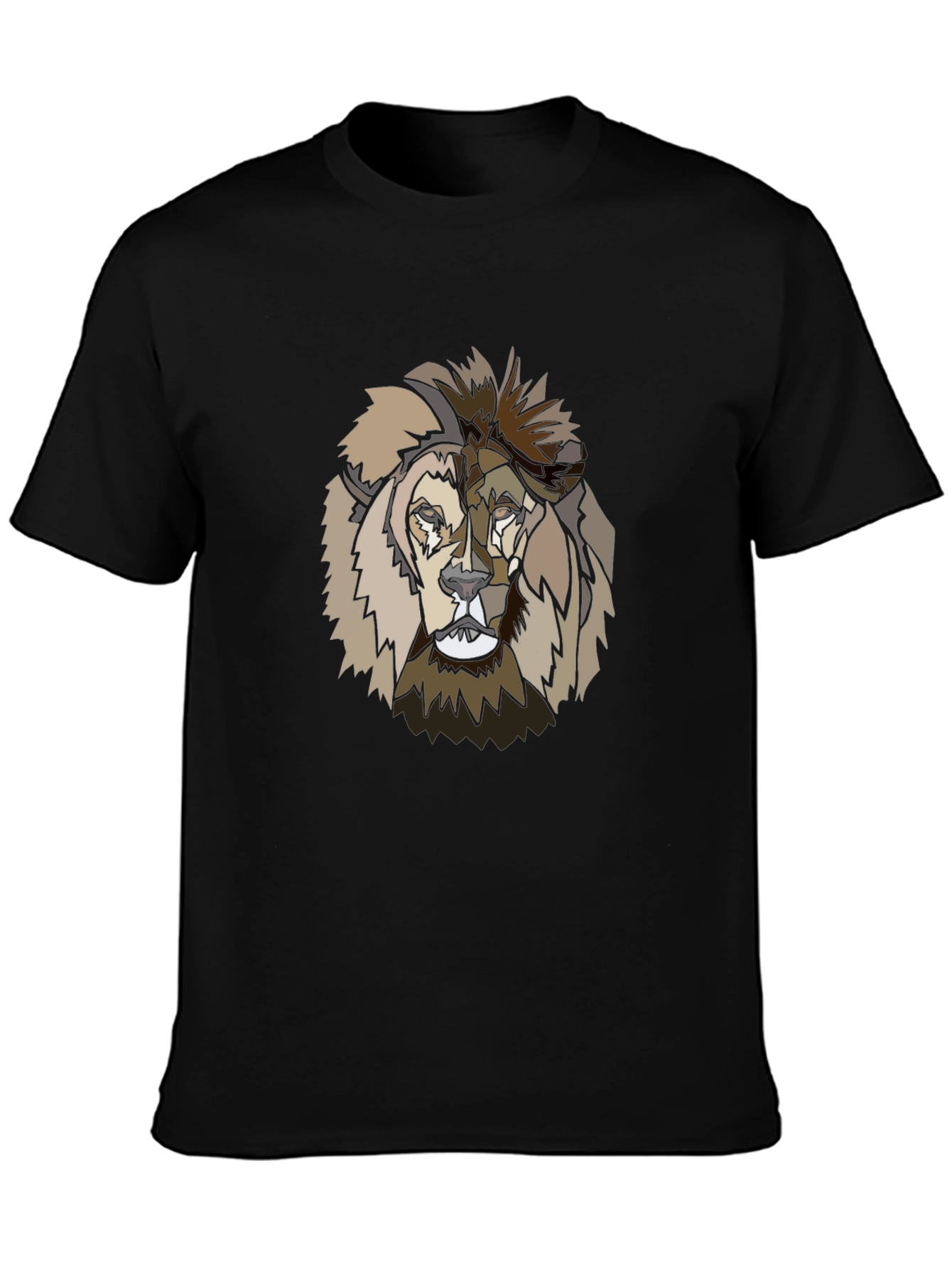 Black Abstract Lion Graphic Tee - Stylish Menswear view 3