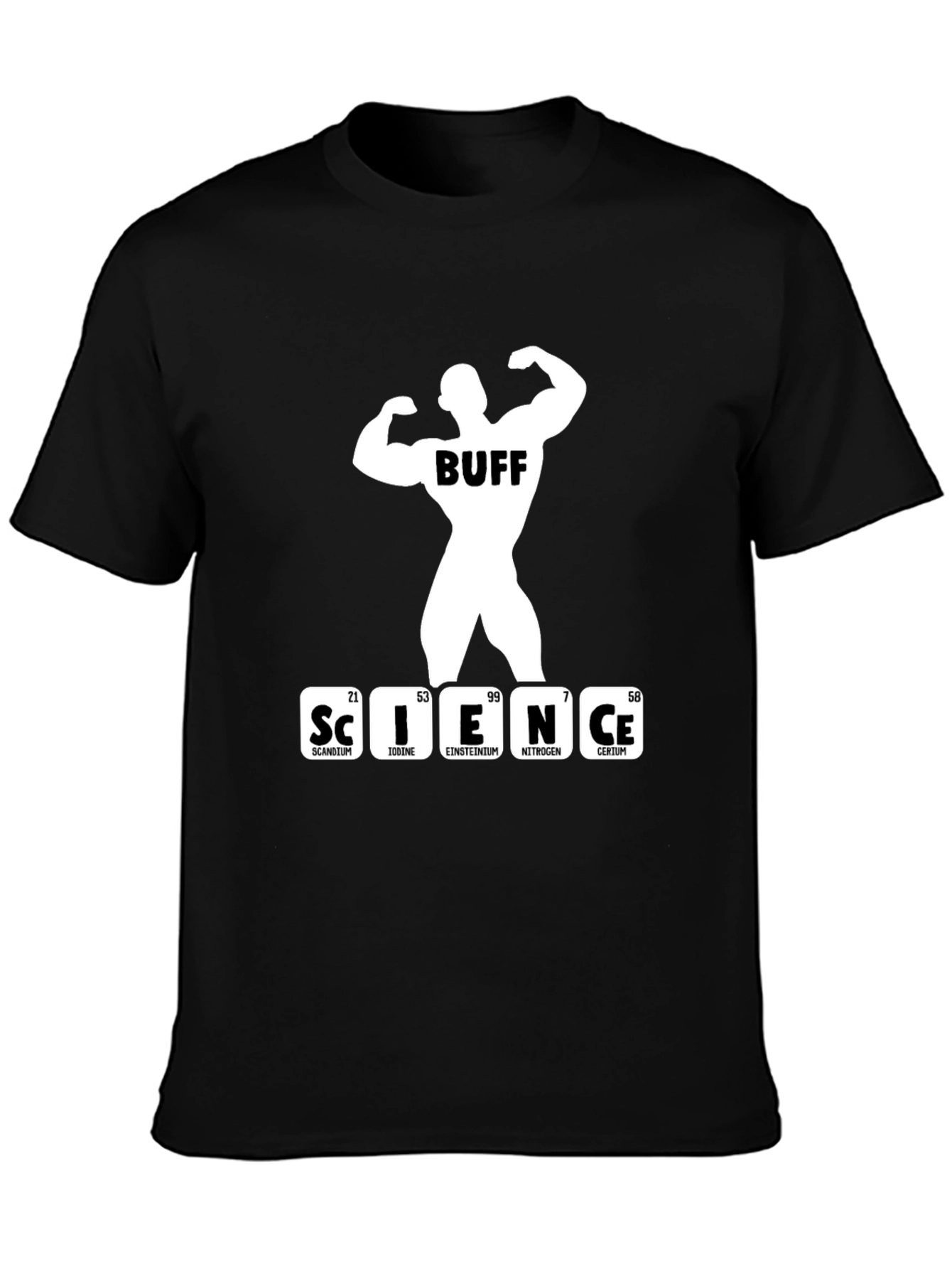 Black Science Buff T-Shirt - Black, Funny Gym Shirt view 3