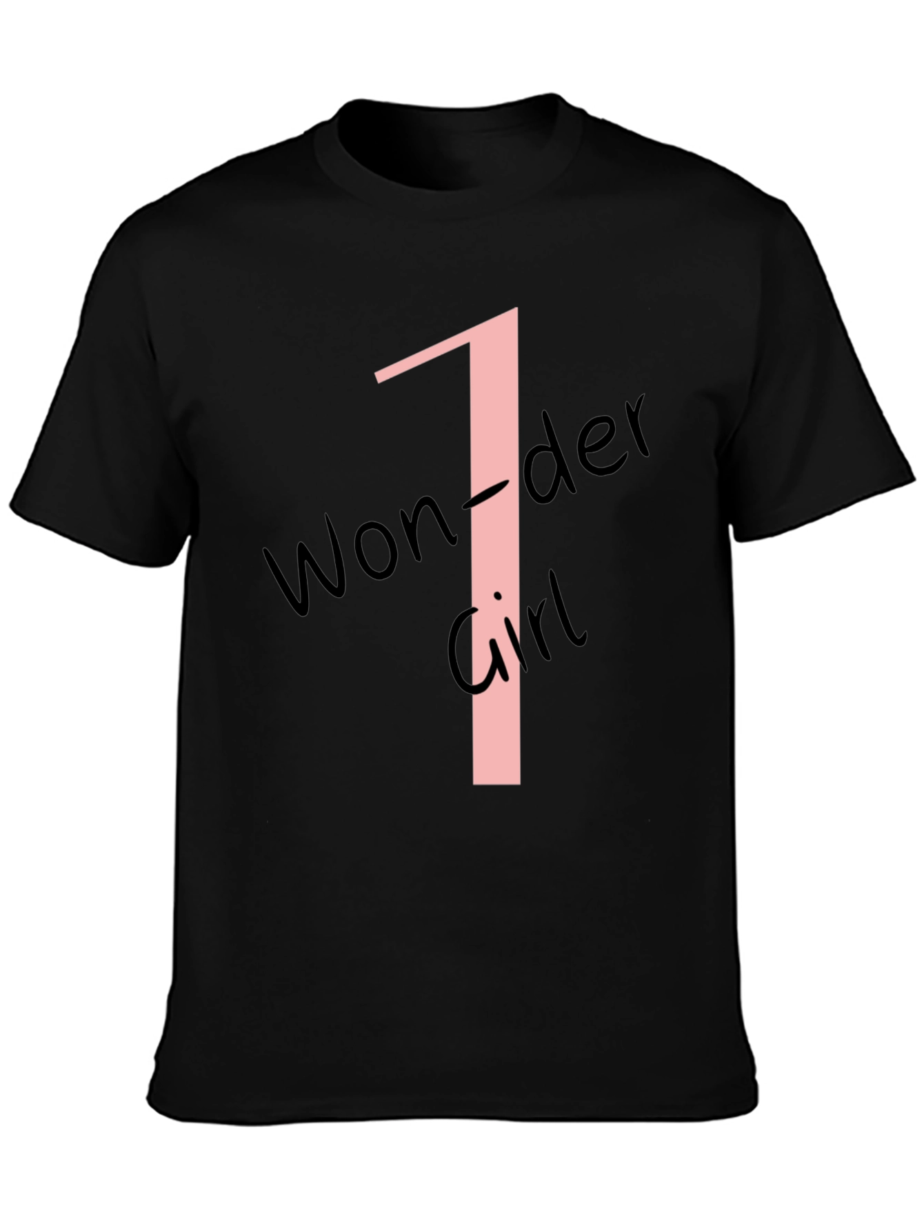 Black Wonder Girl Number One Black T-Shirt view 3