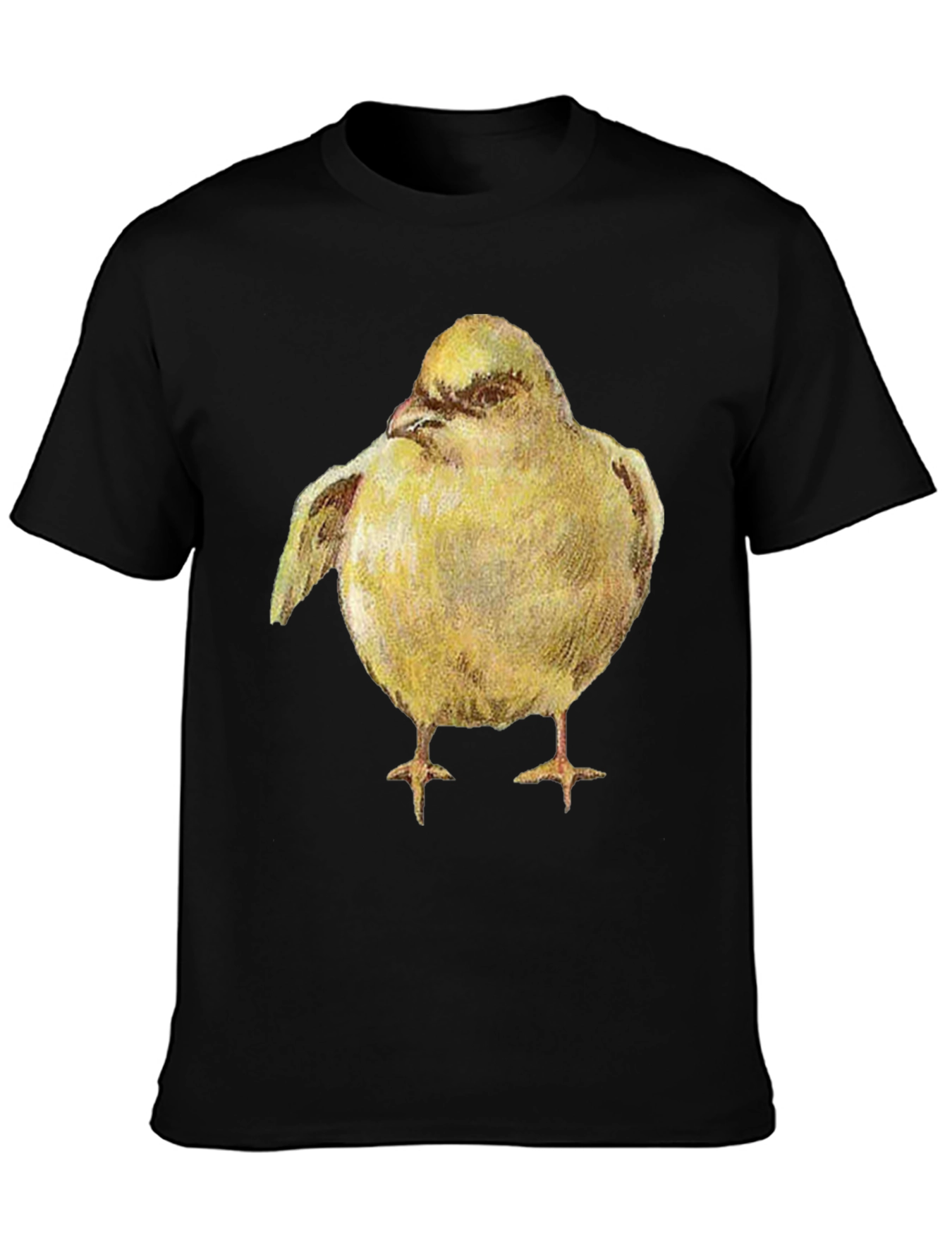 Black Yellow Bird Graphic Tee - Unisex Black T-Shirt view 3
