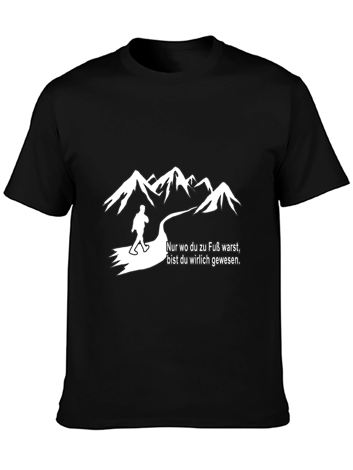 Black Hiking T-Shirt - "Nur wo du zu Fuß warst" view 3