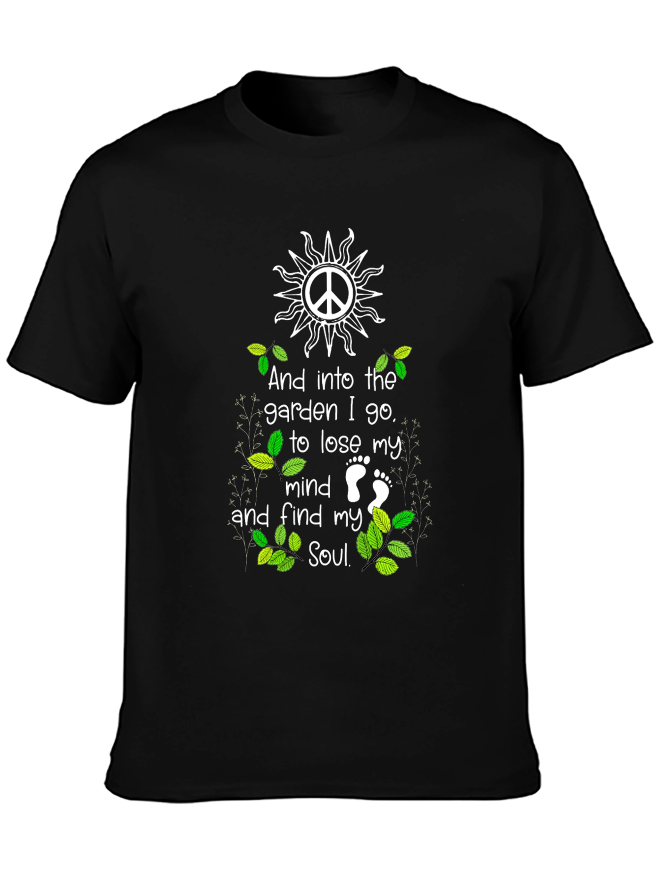 Black Garden Soul T-Shirt - Nature Lover's Tee view 3