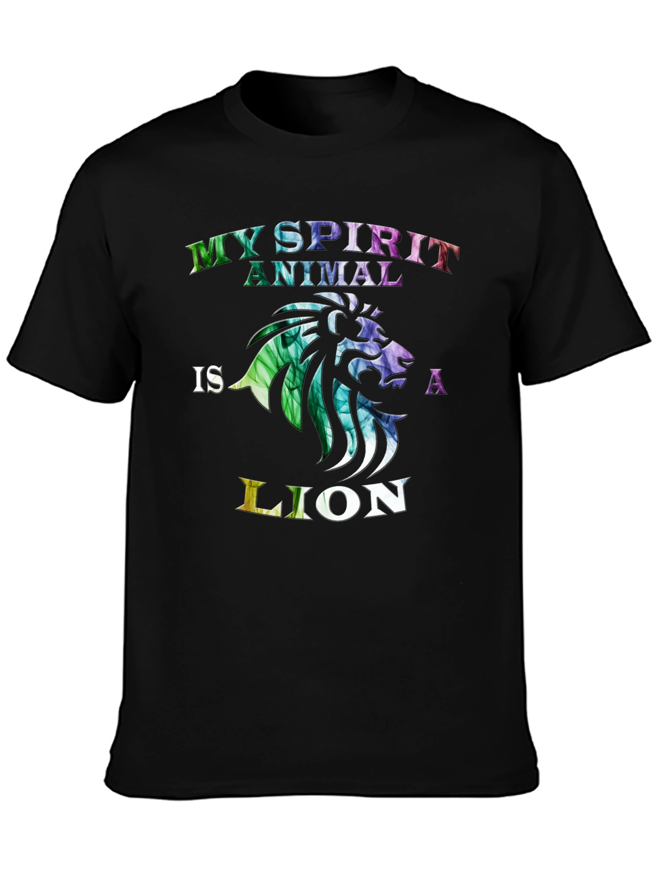 Black My Spirit Animal is a Lion T-Shirt view 3