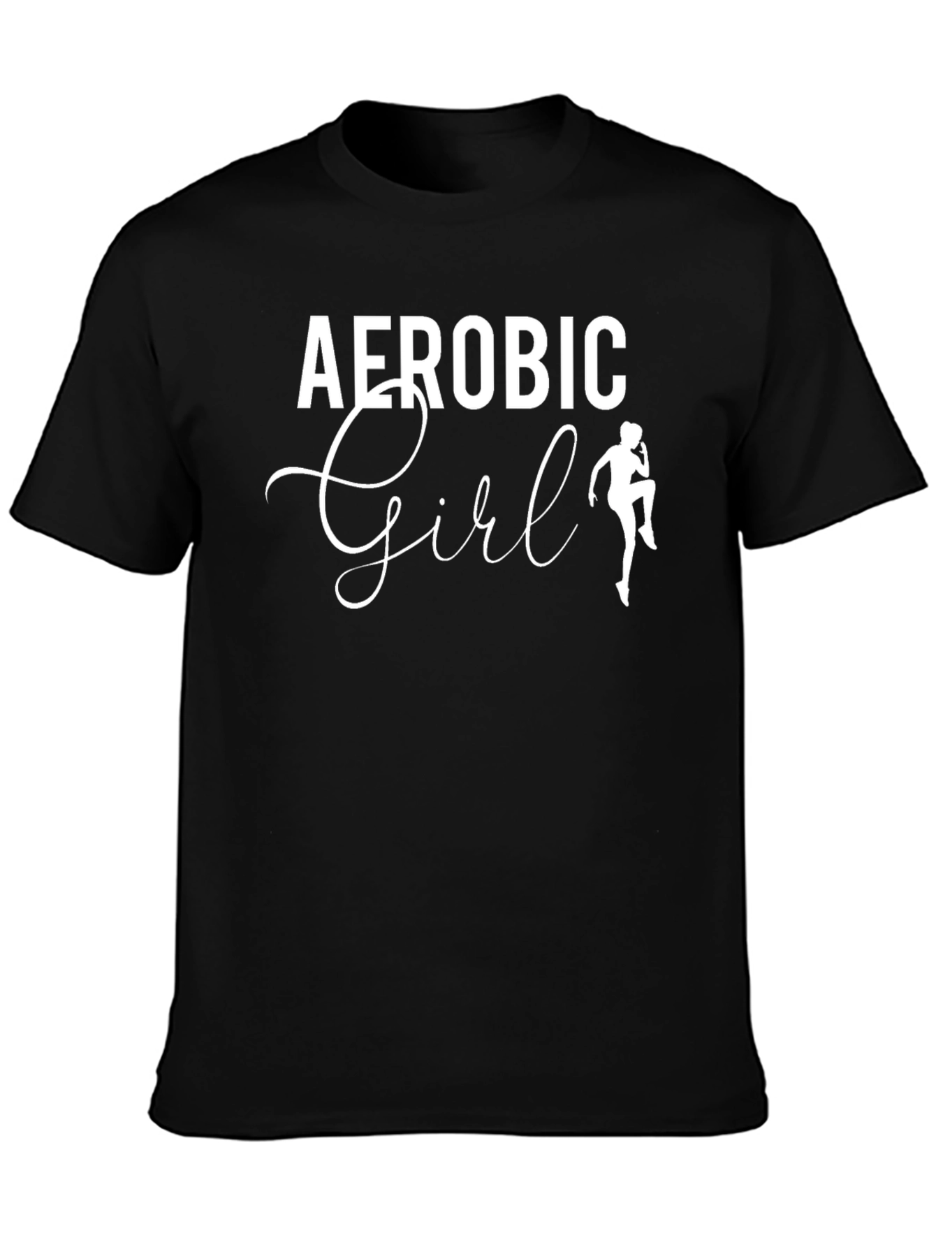 Black Aerobic Girl Black T-Shirt - Workout Fashion view 3