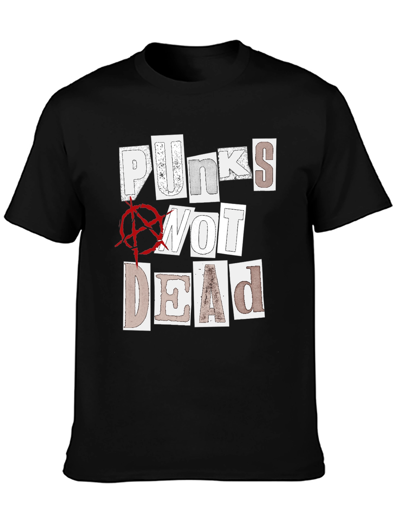 Black Punks Not Dead Graphic T-Shirt - Black view 3