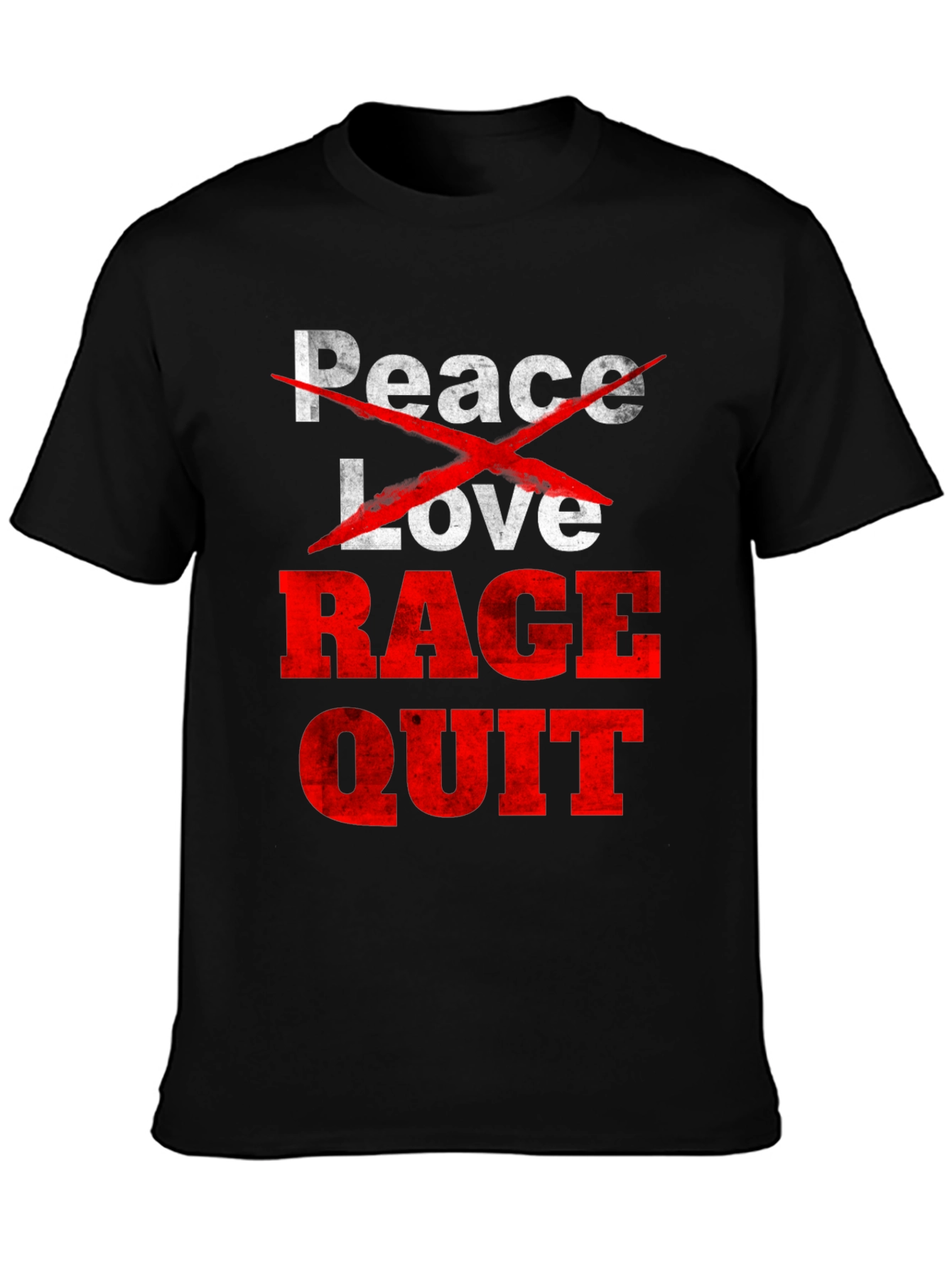 Black Peace Love Rage Quit Graphic Tee view 3
