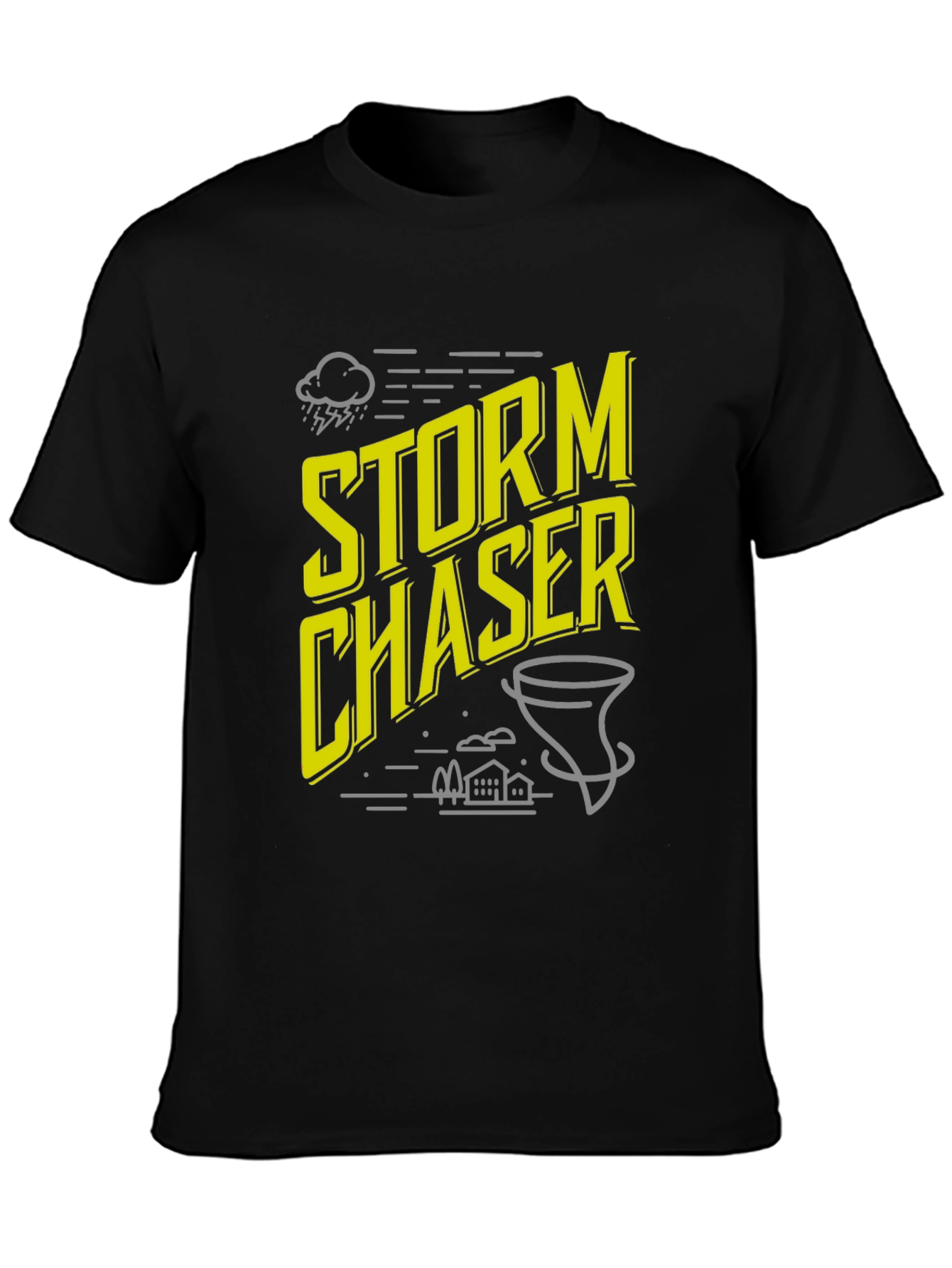 Black Storm Chaser Graphic Tee - Weather Enthusiast Shirt view 3