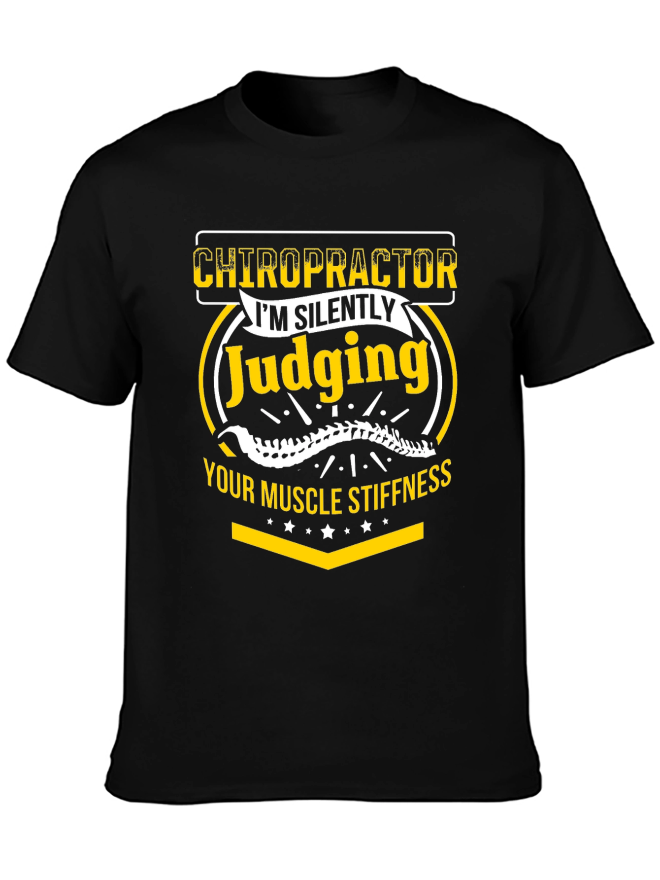 Black Chiropractor Judging Muscle Stiffness Graphic Tee view 3