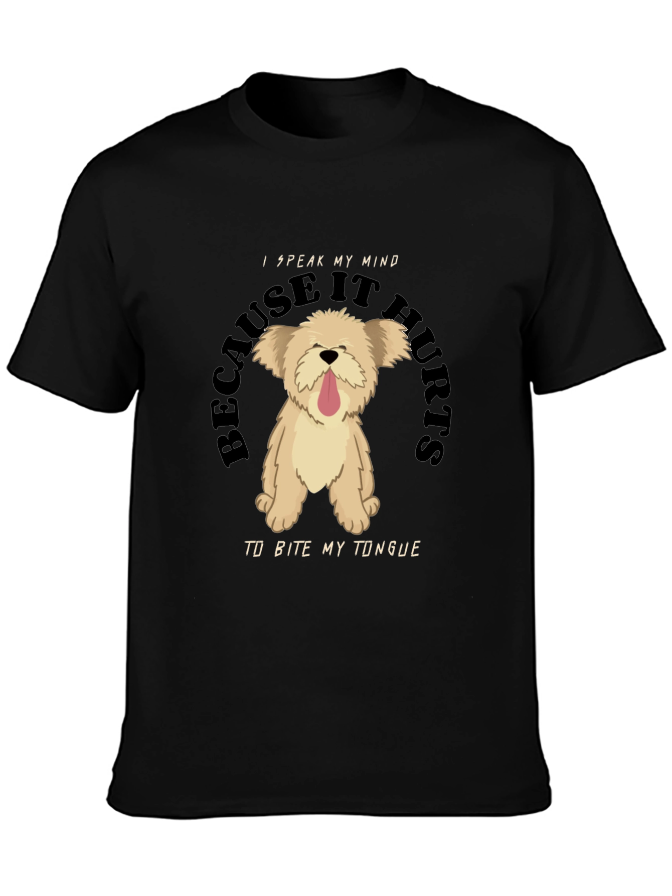 Black I Speak My Mind Dog Graphic Tee - Black view 3