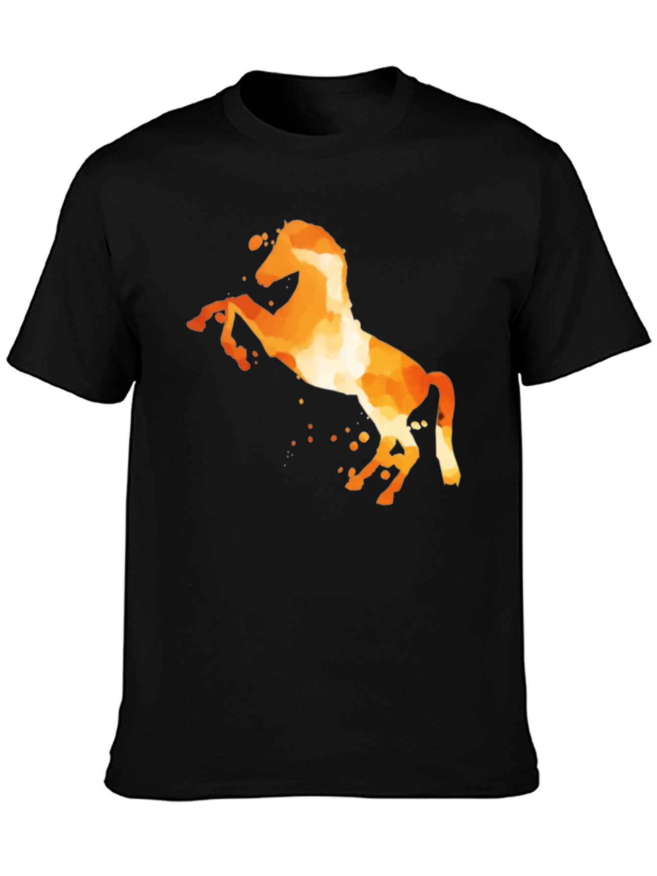 Black Fiery Horse Graphic Tee - Black Cotton Blend view 3