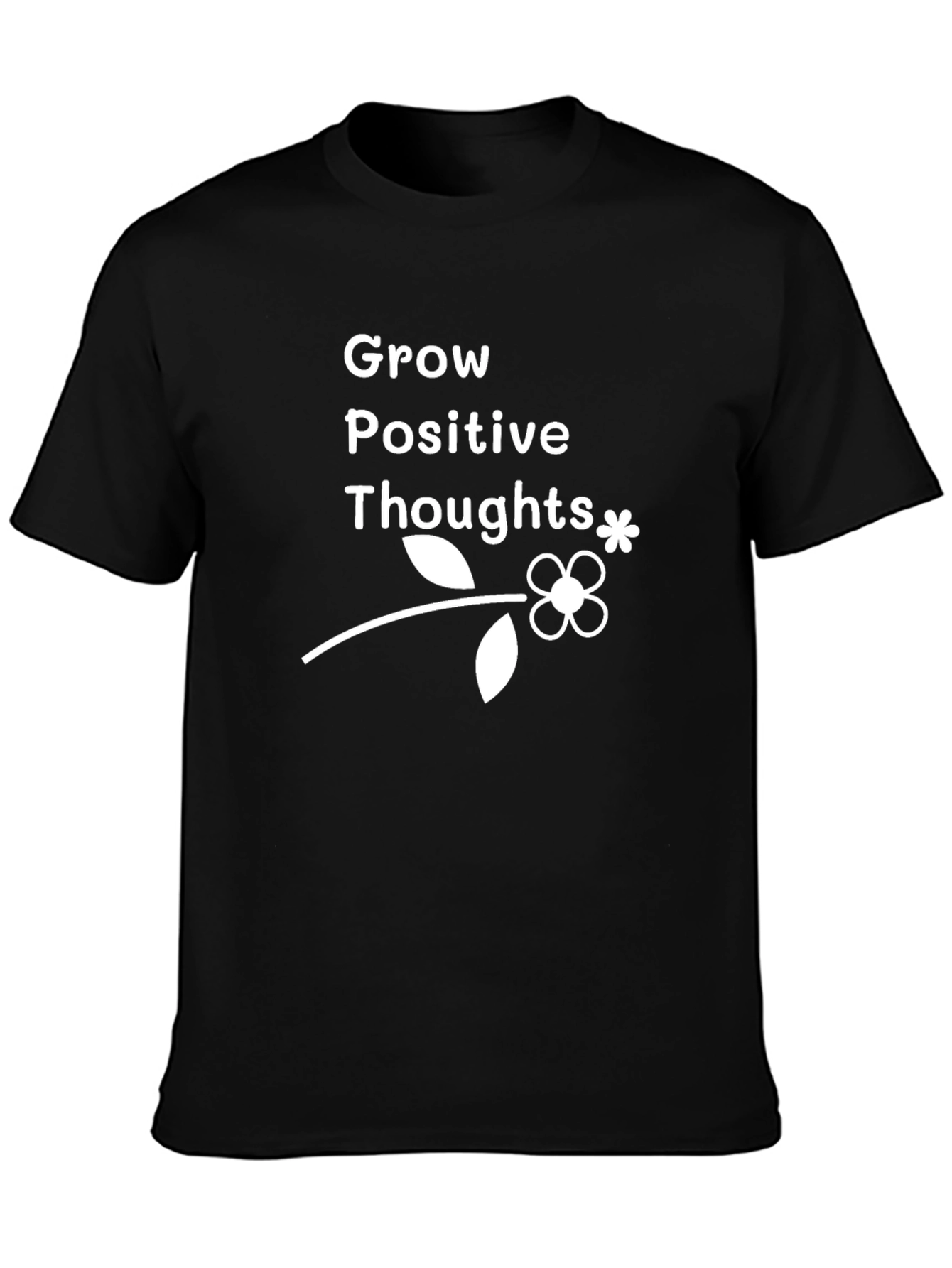 Black Grow Positive Thoughts Graphic Tee view 3