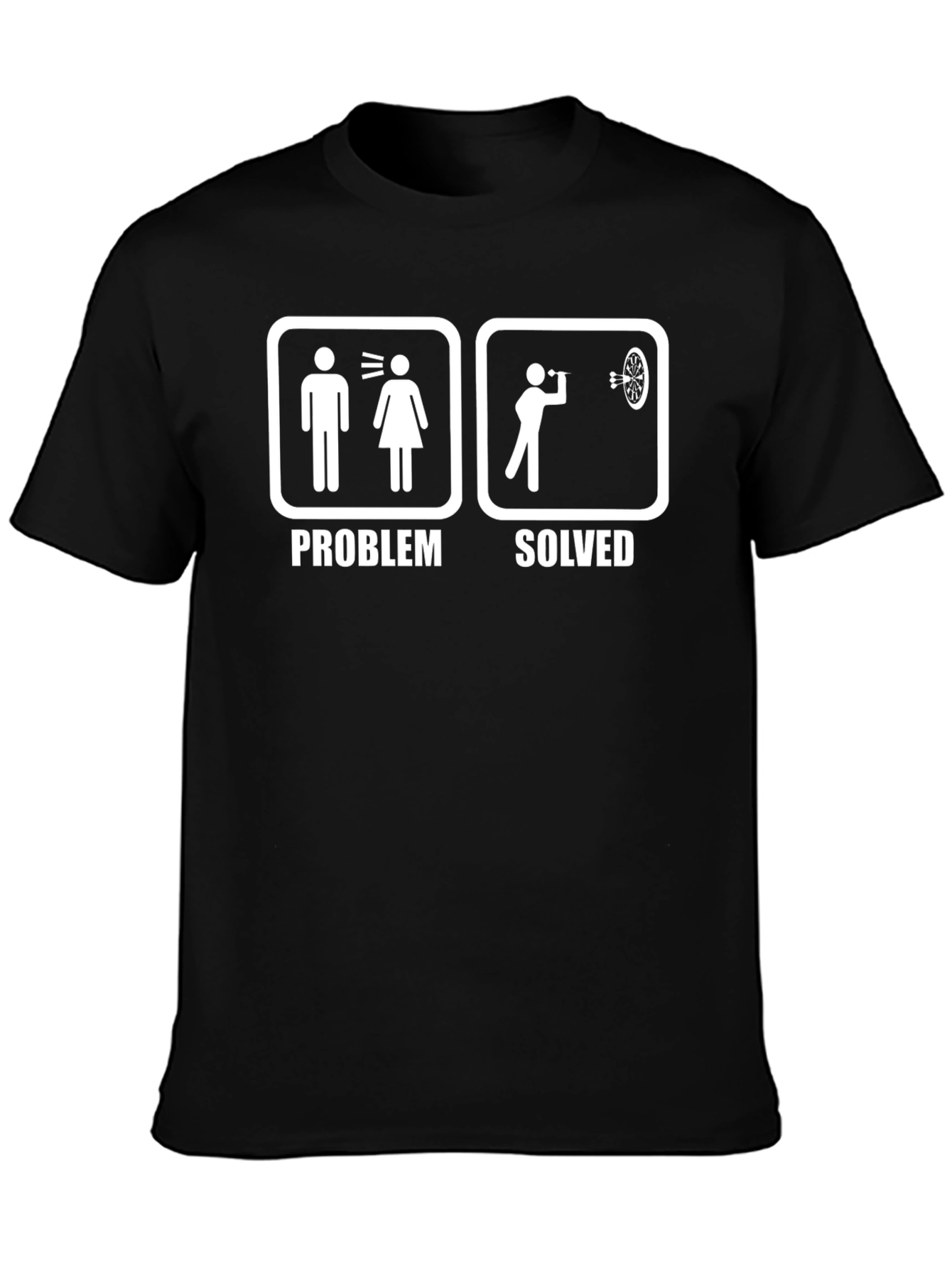 Black Problem Solved Dart T-Shirt view 3