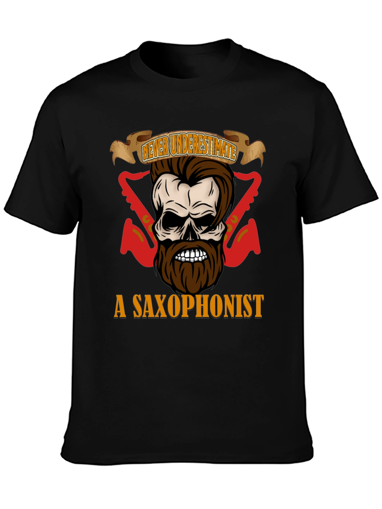 Black Never Underestimate a Saxophonist T-Shirt view 3
