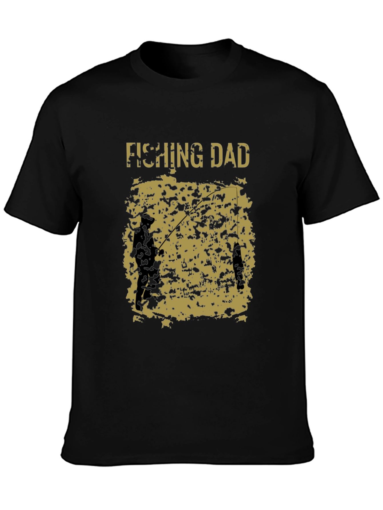 Black Fishing Dad Graphic Tee - Black view 3