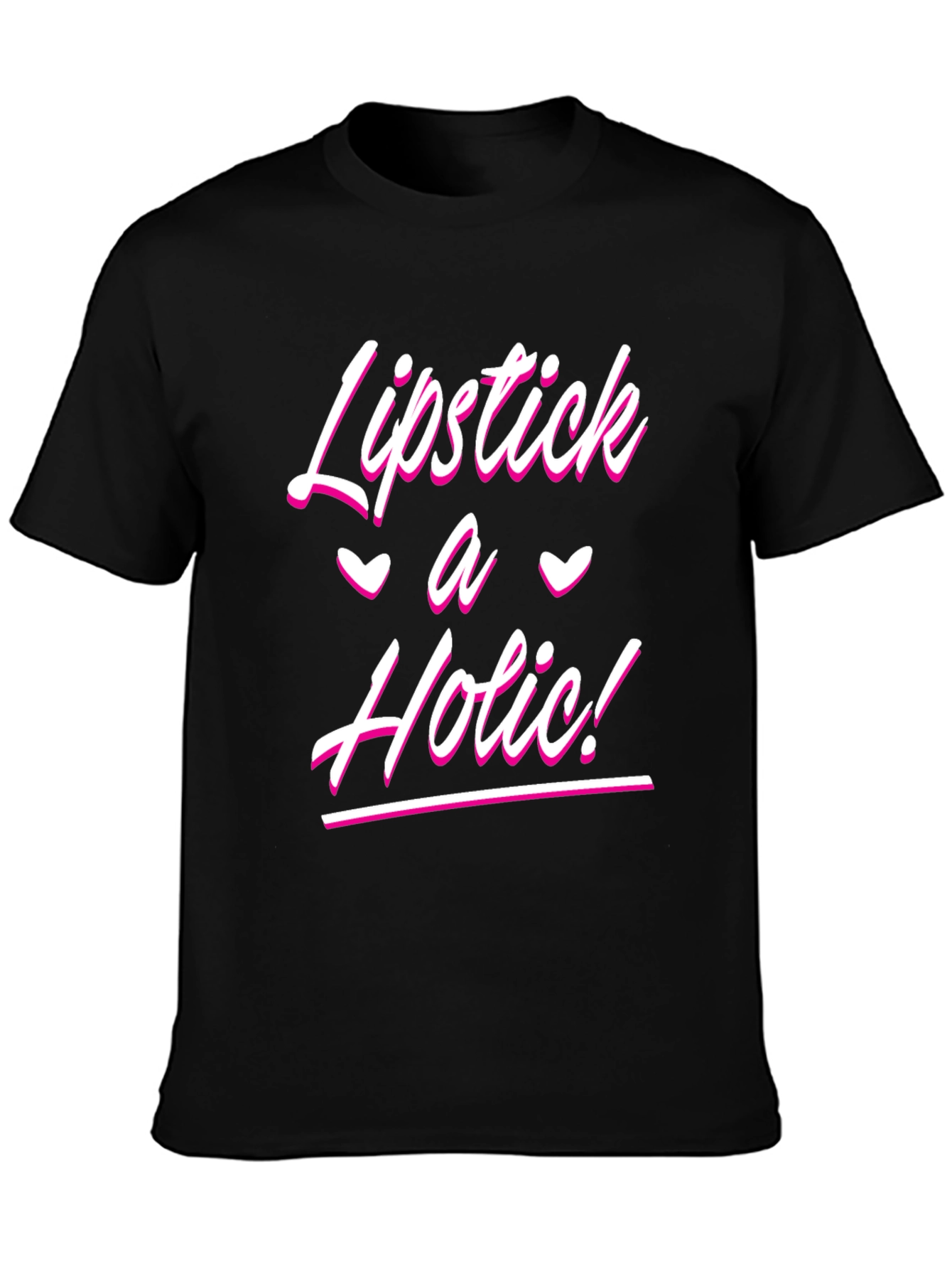 Black Lipstick A Holic! Black T-Shirt view 3