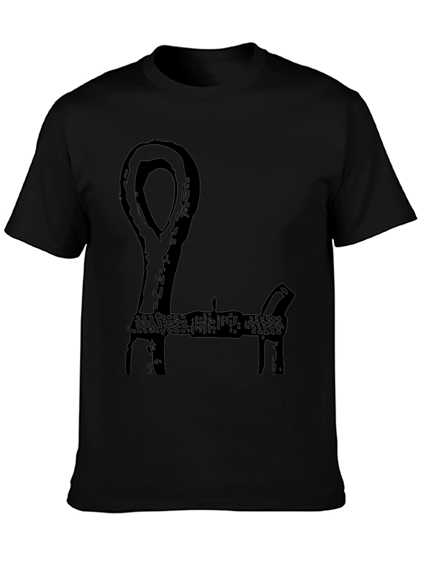 Black Unique Graphic Black T-Shirt view 3