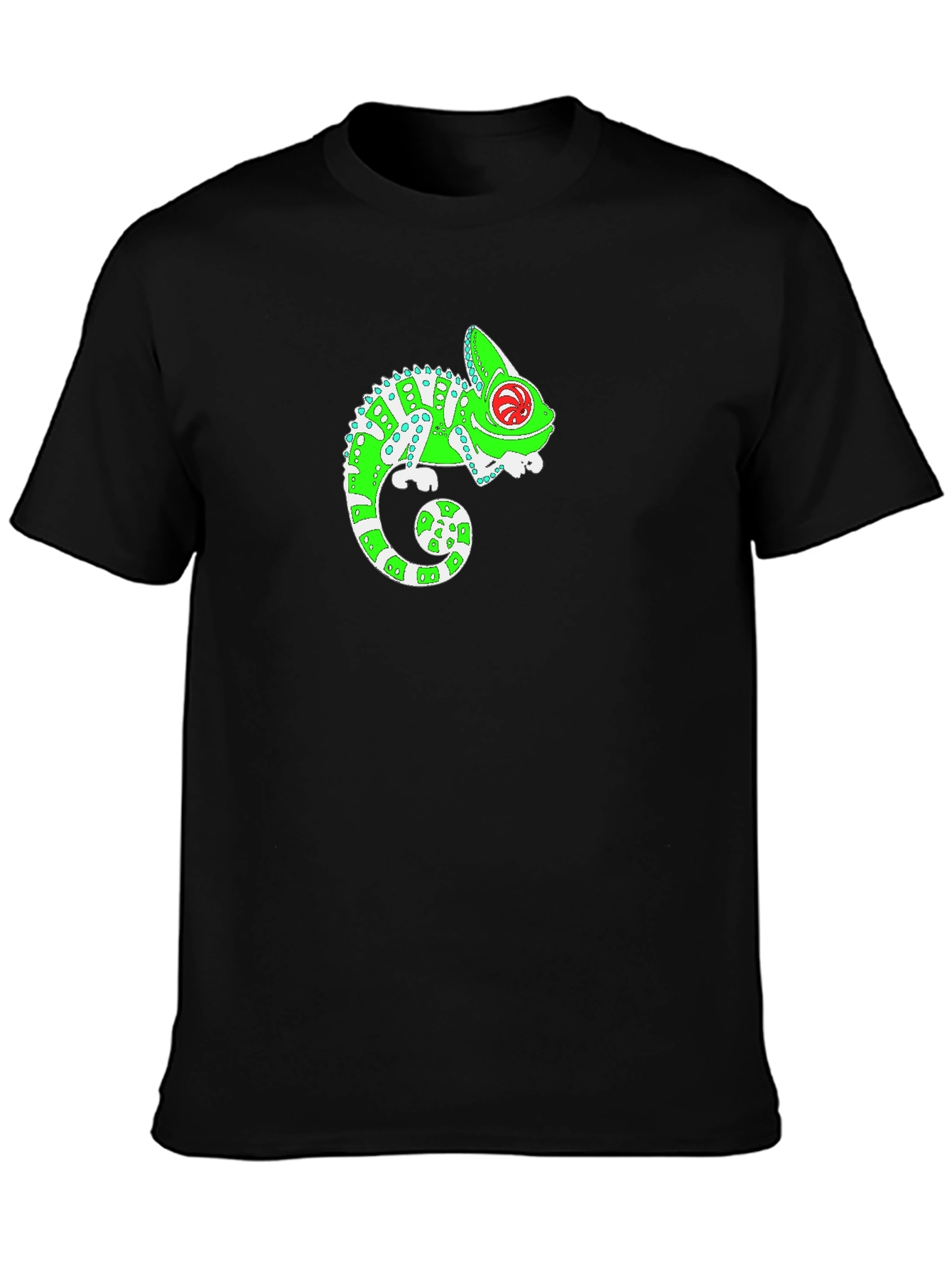 Black Funky Chameleon Graphic T-Shirt - Black view 3