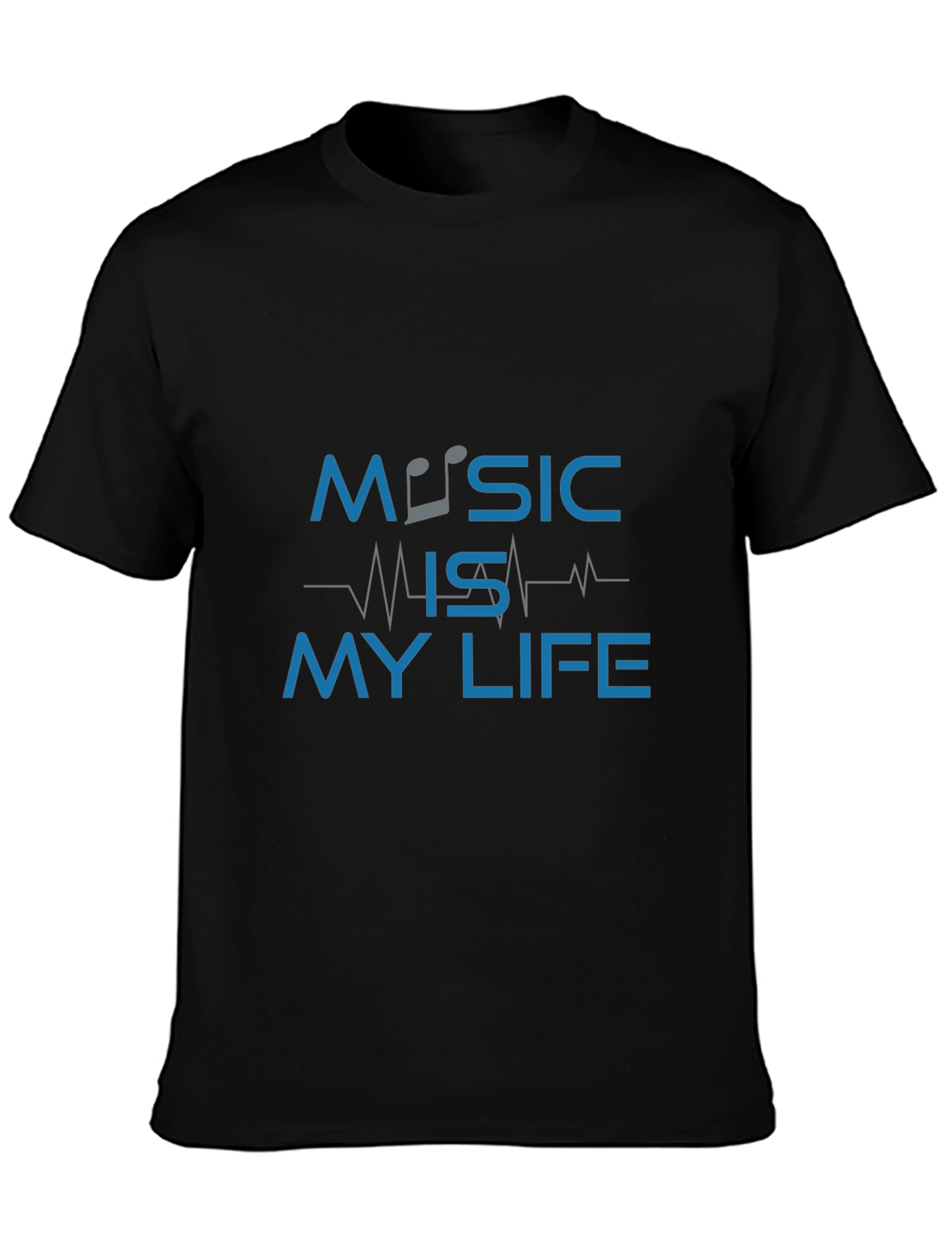 Black Music is My Life Graphic Tee - Men's Black T-Shirt view 3